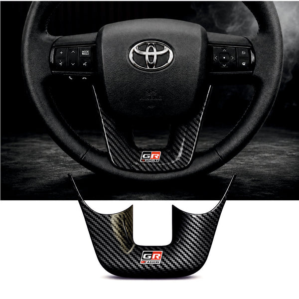 GR Sport Carbon Fiber Steering Wheel Badge For Toyota Fortuner [2025 - 2026] - STEERING_GR_SPORT