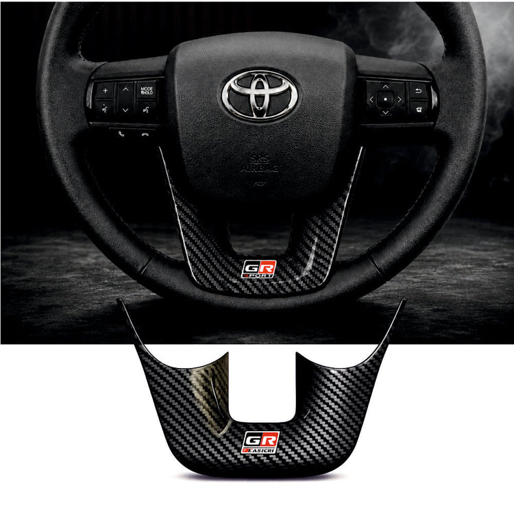 GR Sport Carbon Fiber Steering Wheel Badge For Toyota Fortuner [2025 - 2026] - STEERING_GR_SPORT