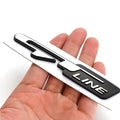 GT - Line Metal Logo Car Badge Emblem | 11.3cm x 1.8cm | All Vehicle Exterior Decorative Logo, Self - Adhesive - STICKER_GT_LINE