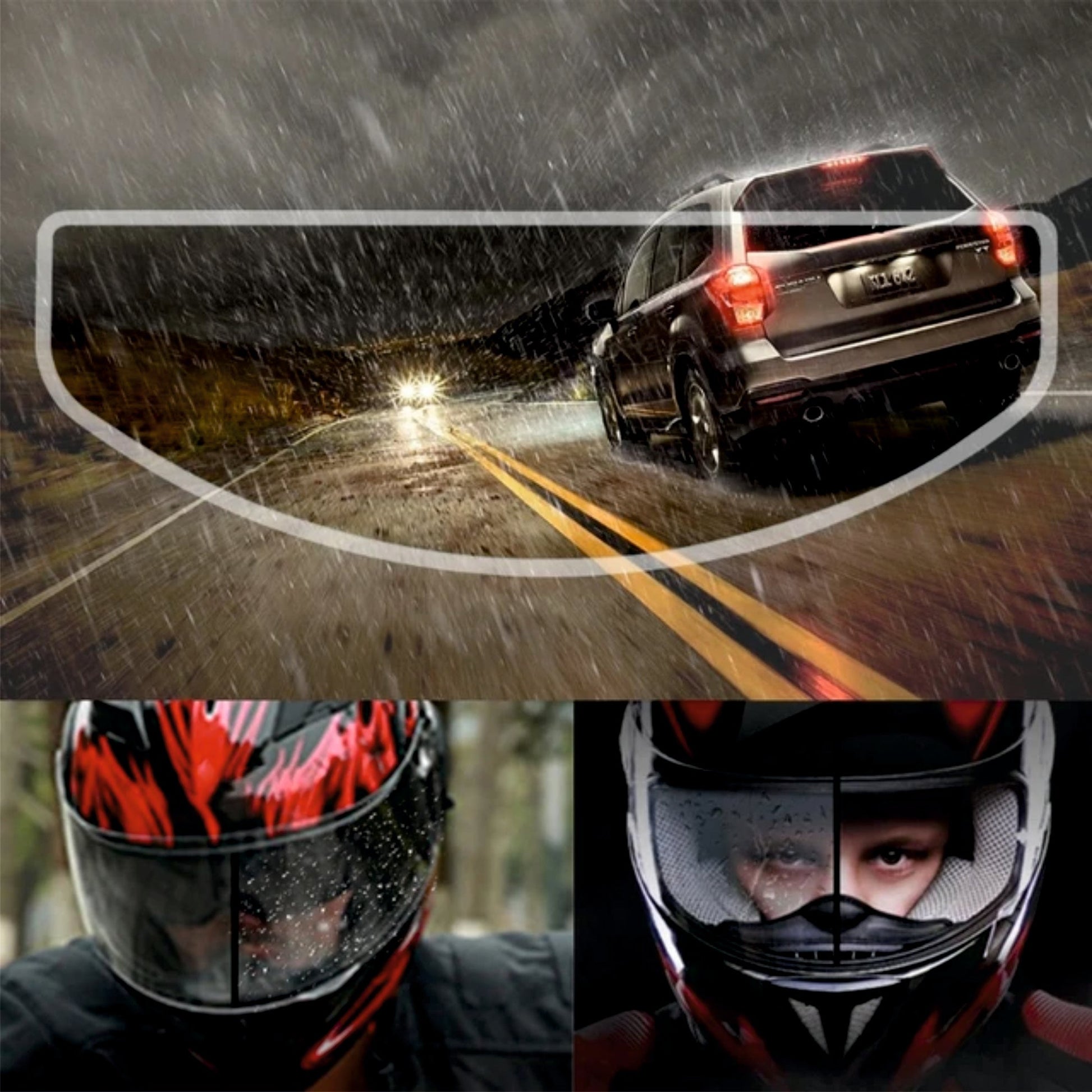 Helmet Visor Anti Fog Film For Motorcycle (2 Pack) - HELMET_VISOR