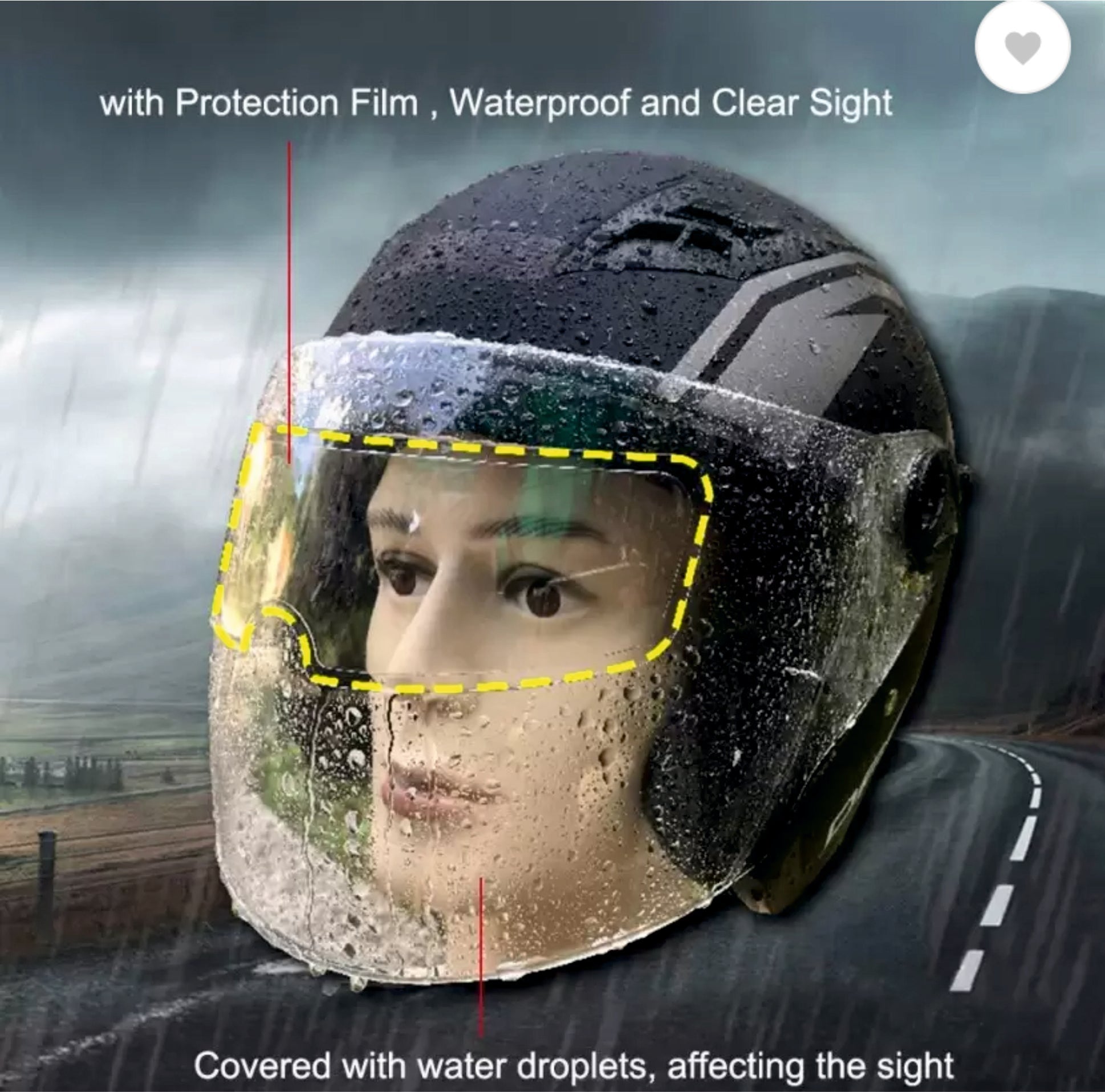 Helmet Visor Anti Fog Film For Motorcycle (2 Pack) - HELMET_VISOR