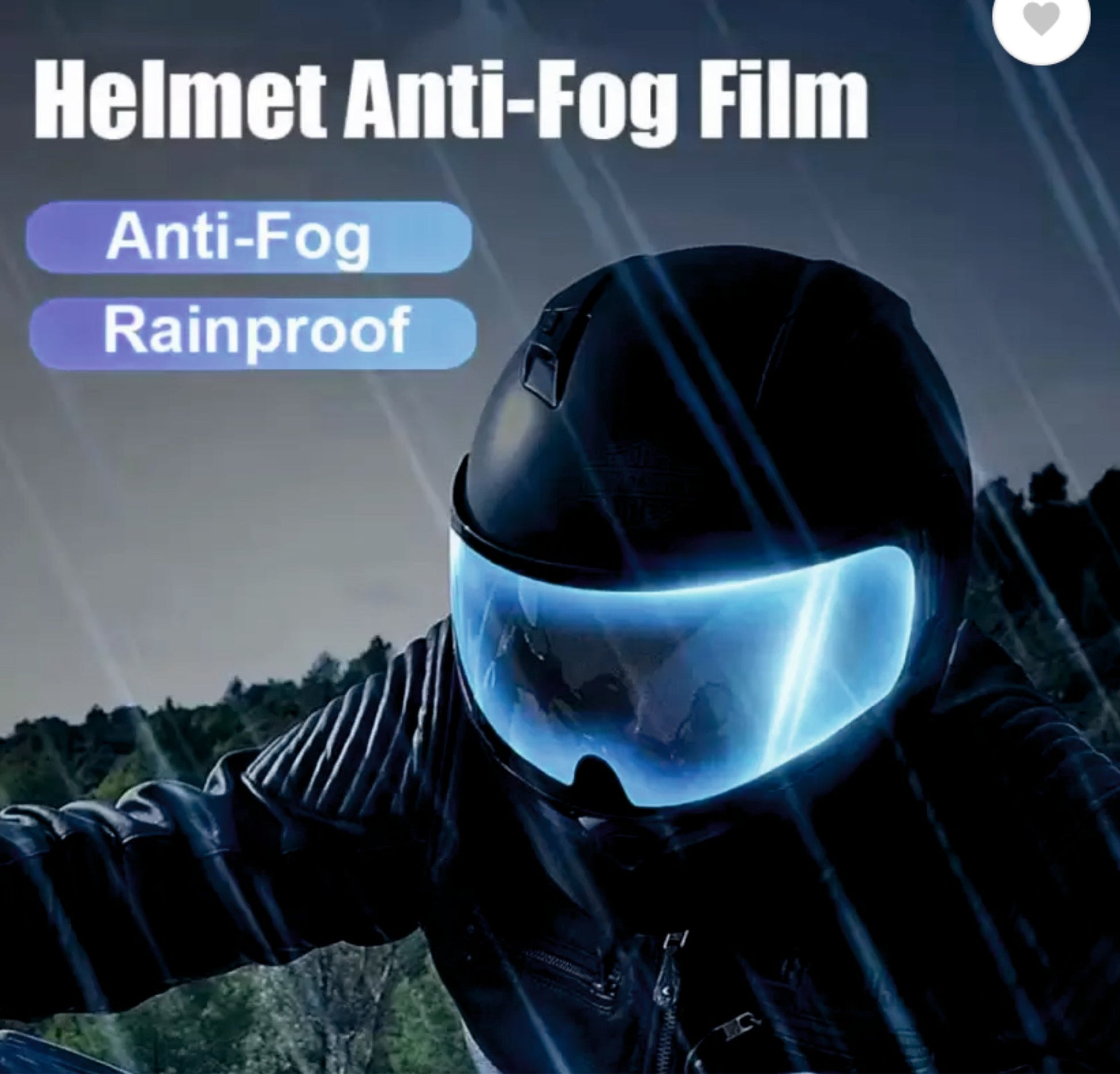 Helmet Visor Anti Fog Film For Motorcycle (2 Pack) -HELMET_VISOR