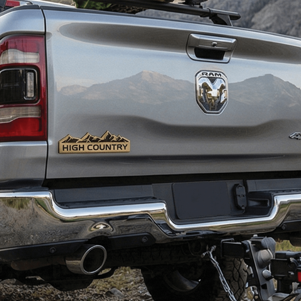 High Country 3D Metal Sticker - 12.5cm x 3.5cm - STICKER_HIGHCOUNTRY_GOLD
