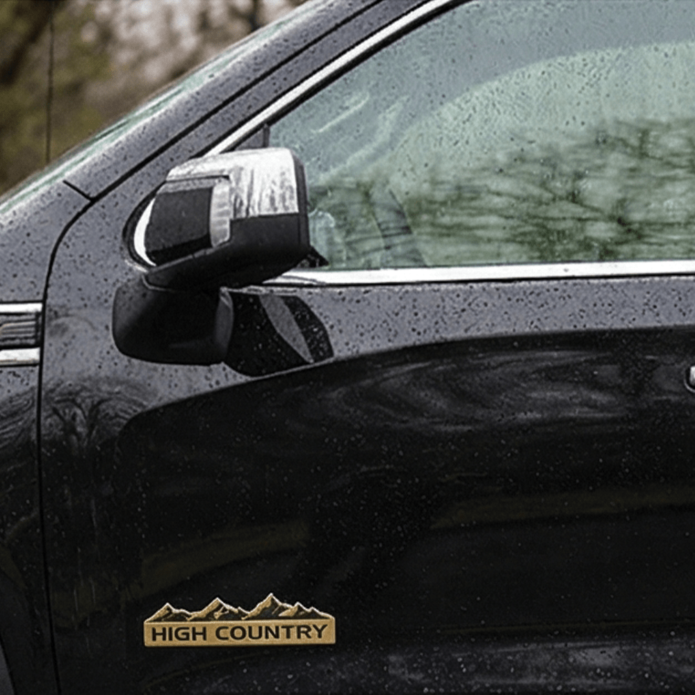 High Country 3D Metal Sticker - 12.5cm x 3.5cm - STICKER_HIGHCOUNTRY_GOLD