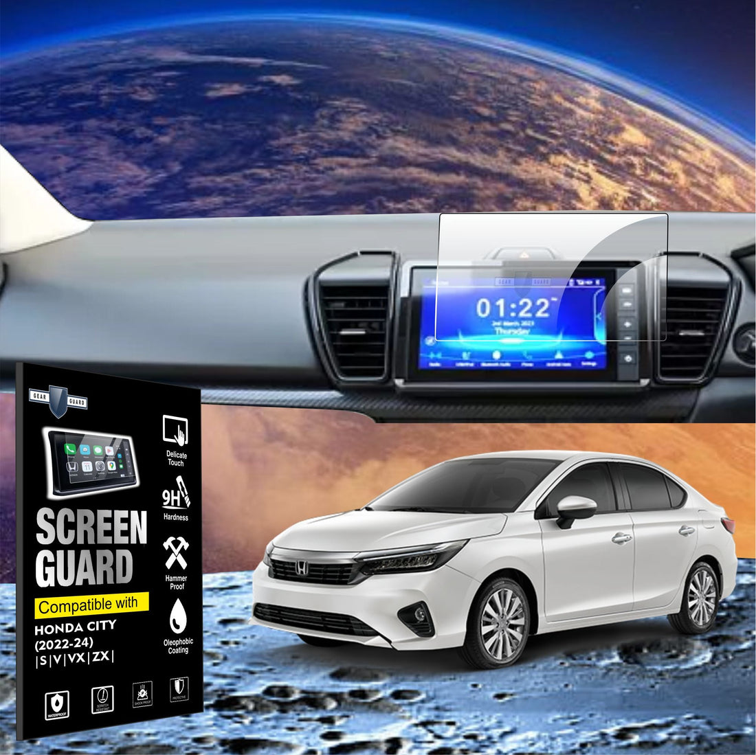 Honda City Hybrid Touch Screen Guard [2022 - 2025] - S8C_CITY_2022