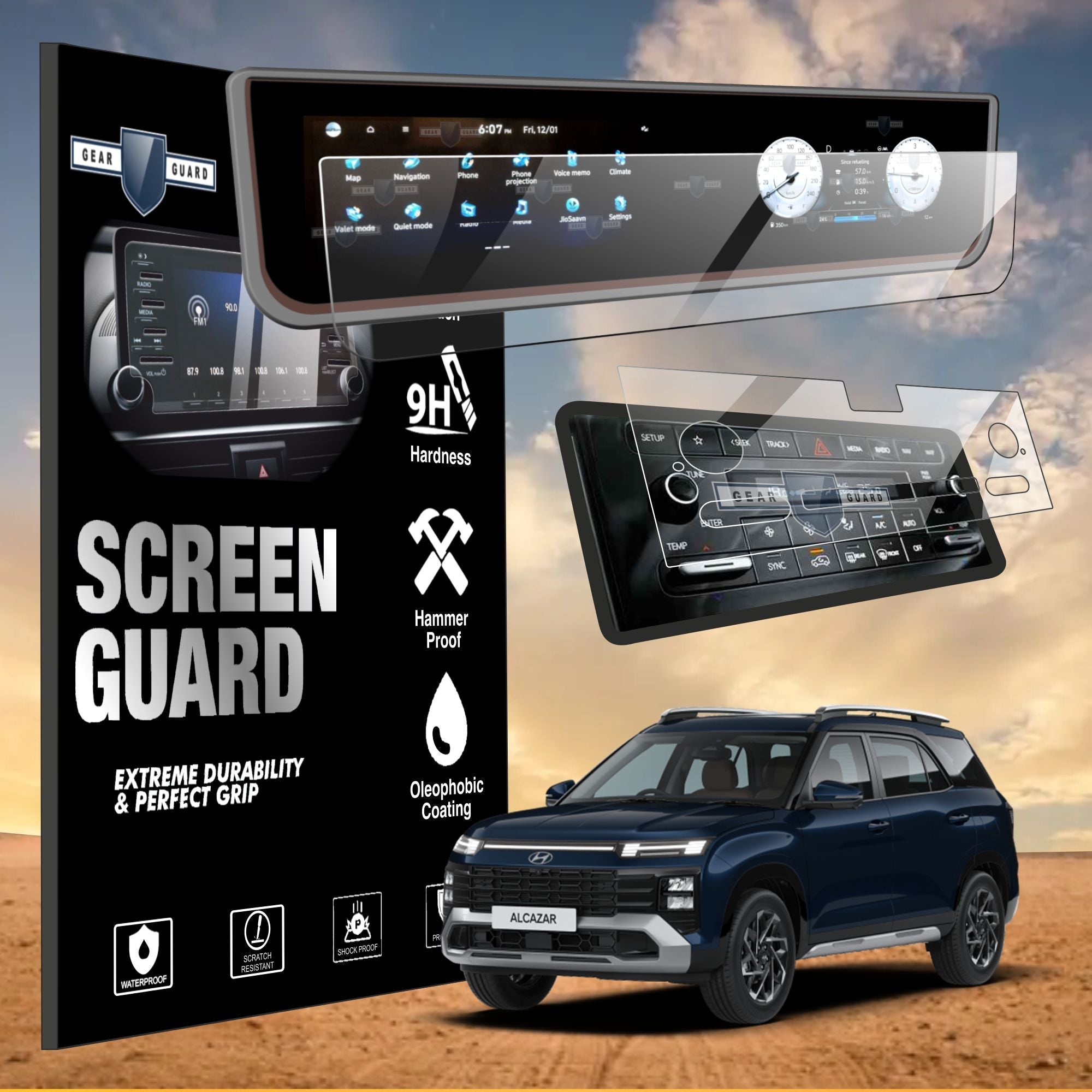 Hyundai Alcazar Facelift Full Touch Screen Infotainment System With AC Vent [2024 - 2026] - CFC_ALCAZARFULL_AC