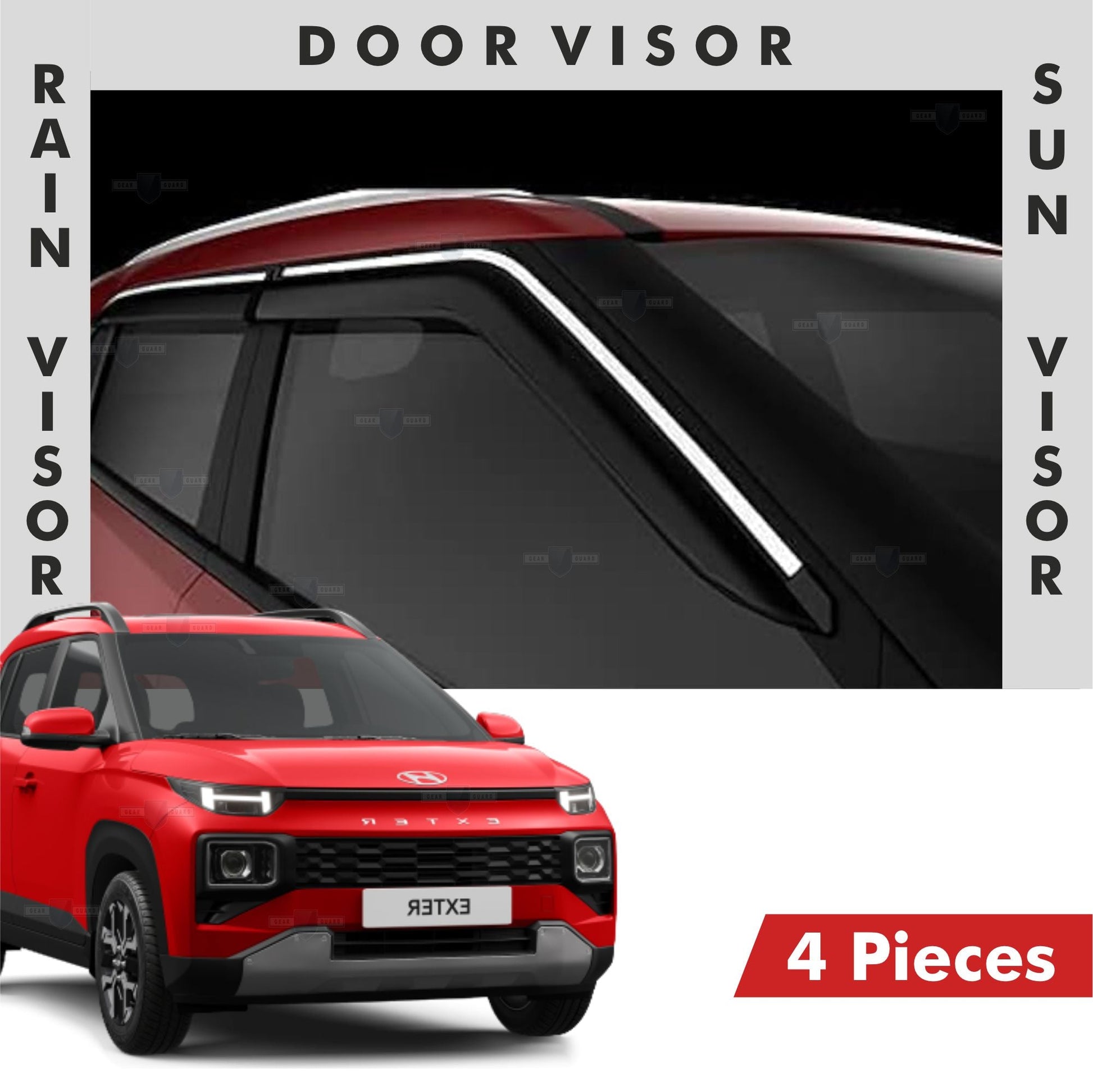 Hyundai Exter Door Visor | Rain Visor | Sun Visor [2023 - 2026] - DV_EXTER_23-26_CHL