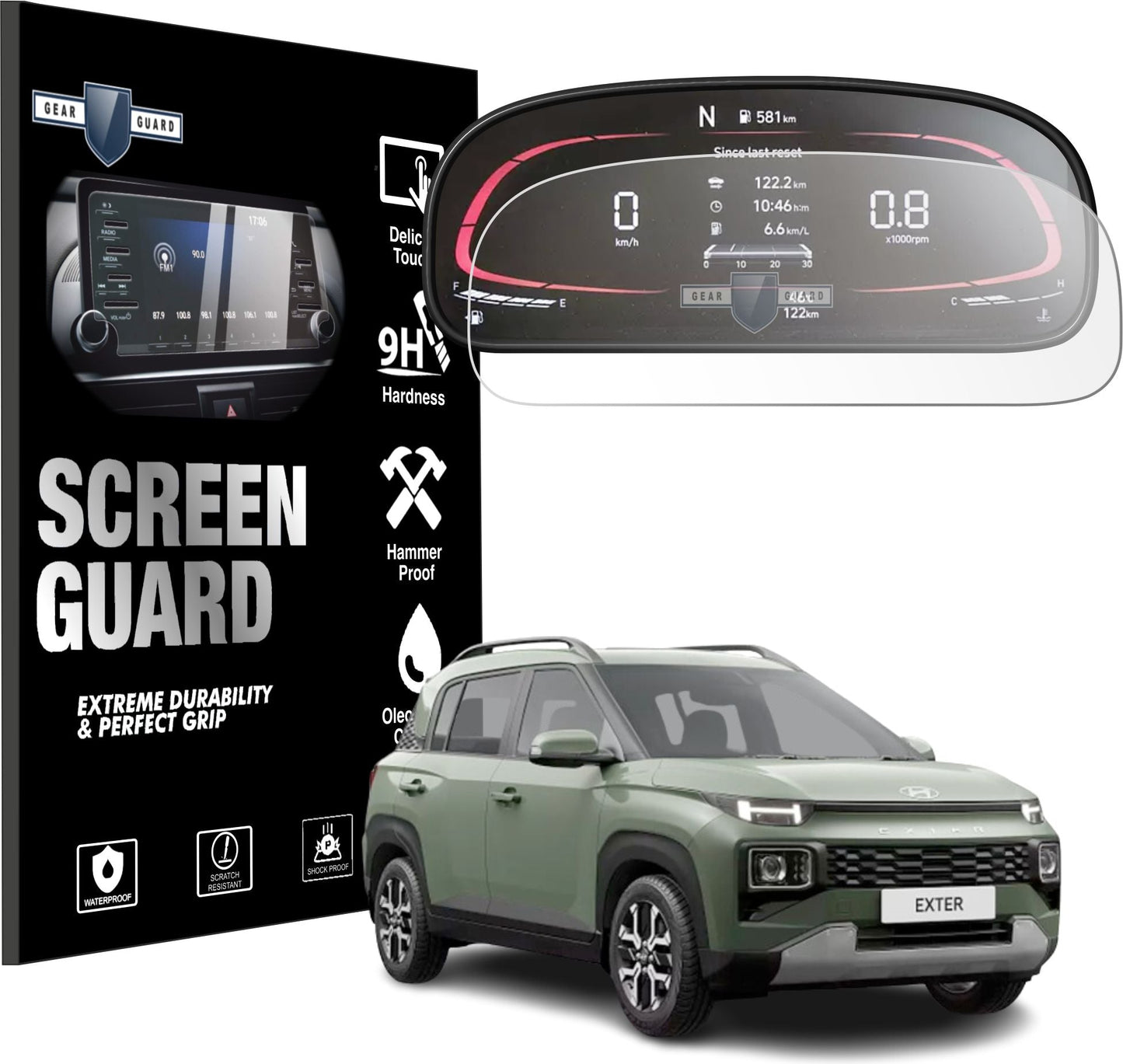 Hyundai Exter Speedometer | Instrument Cluster Screen Guard -XTER_MATTE