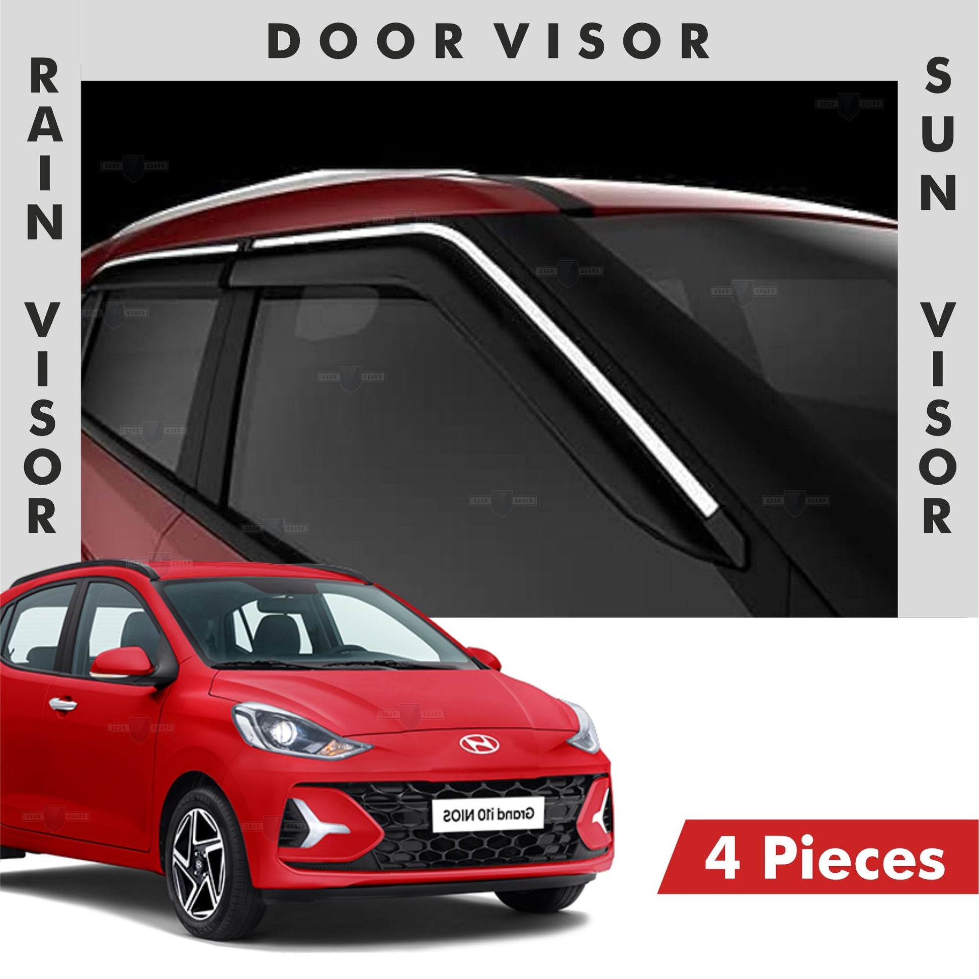 Hyundai Grand i10 Nios Door Visor | Rain Visor | Sun Visor [2023 - 2026] - DV_GI10NIOS_23-26_CHL