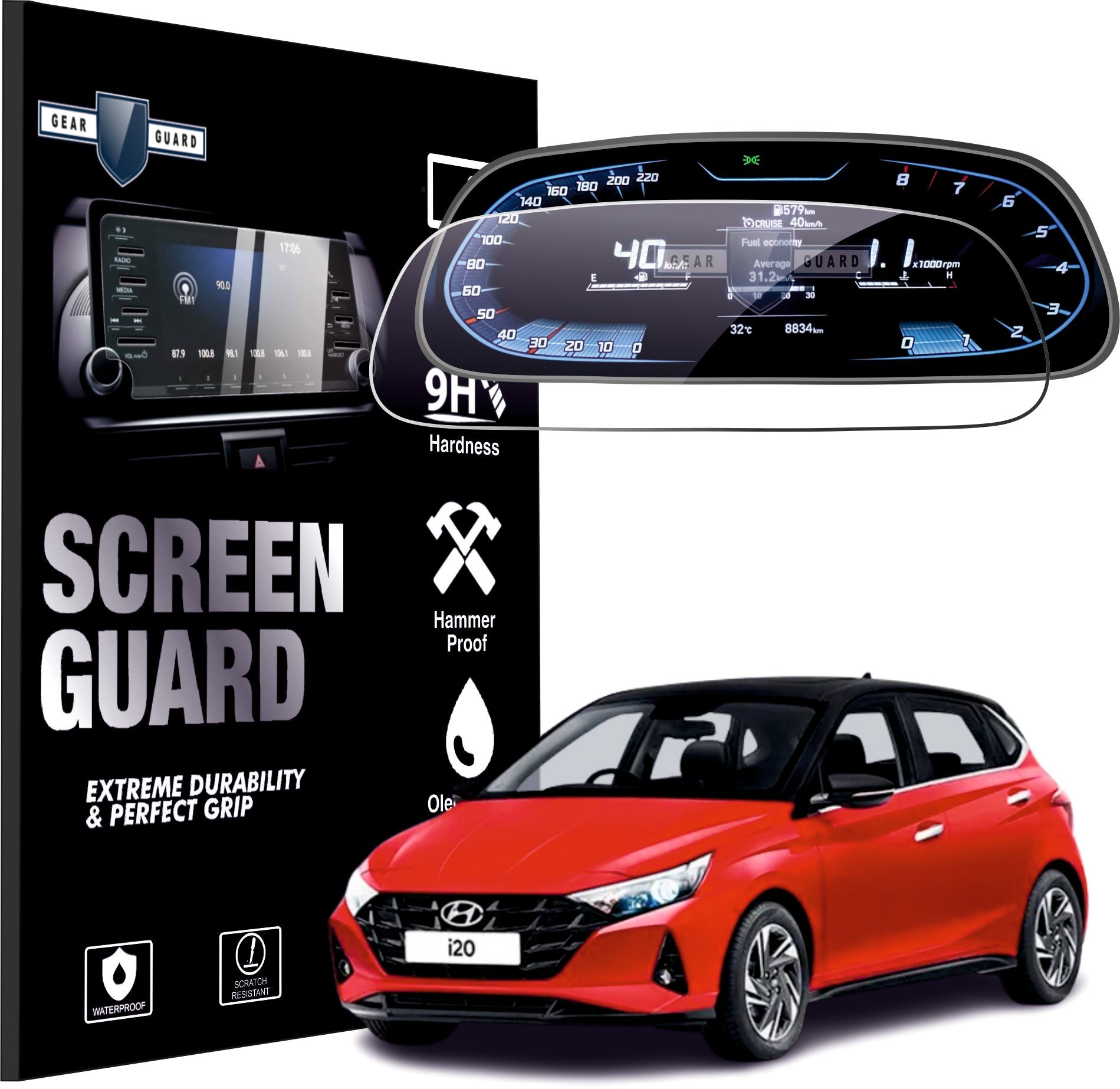 Hyundai i20 Accessories Instrument Cluster Screen Guard -I20_SPEEDOMETER-1