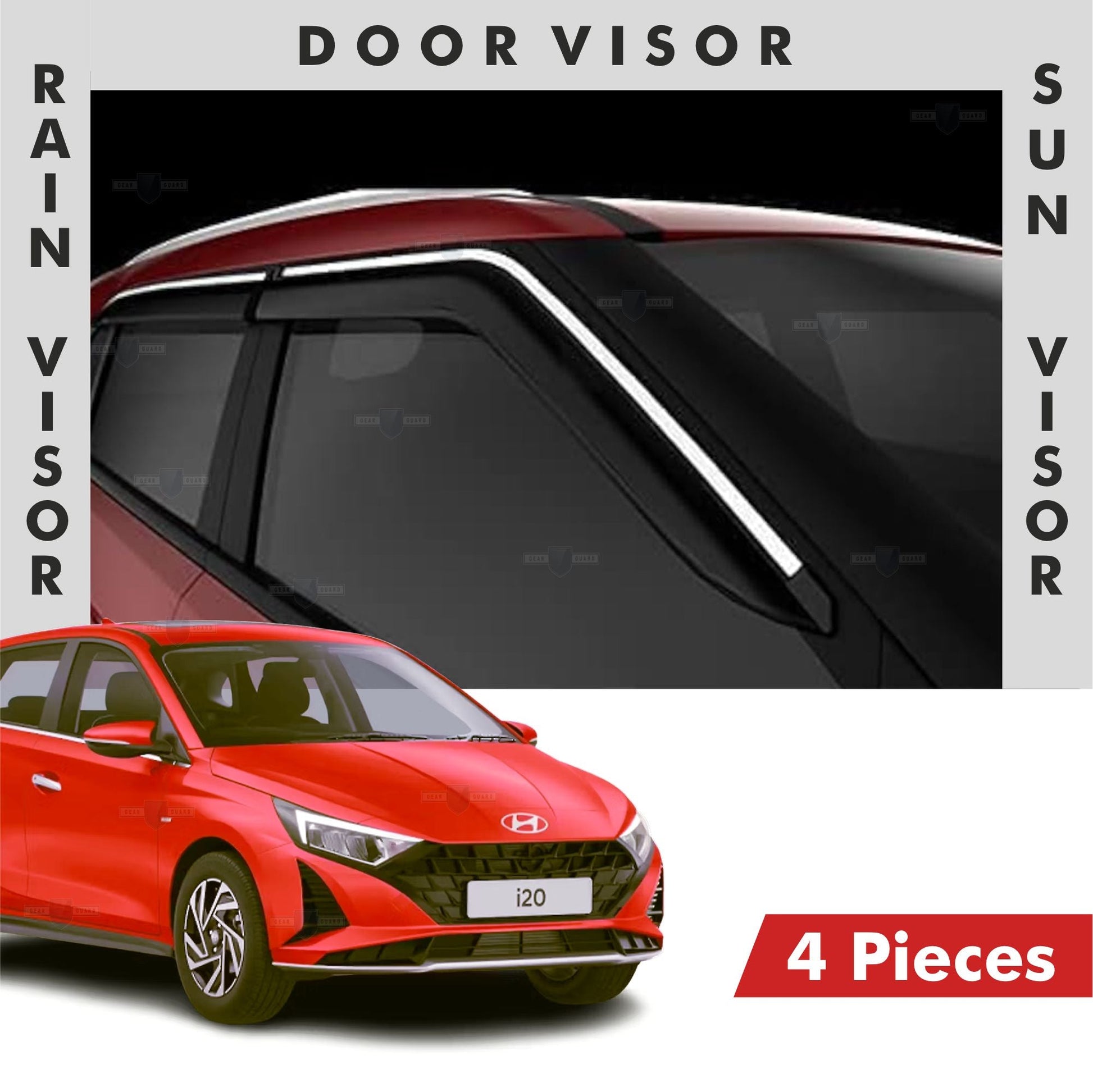 Hyundai i20 Door Visor | Rain Visor | Sun Visor [2023 - 2026] - DV_I20_23-26_CHL