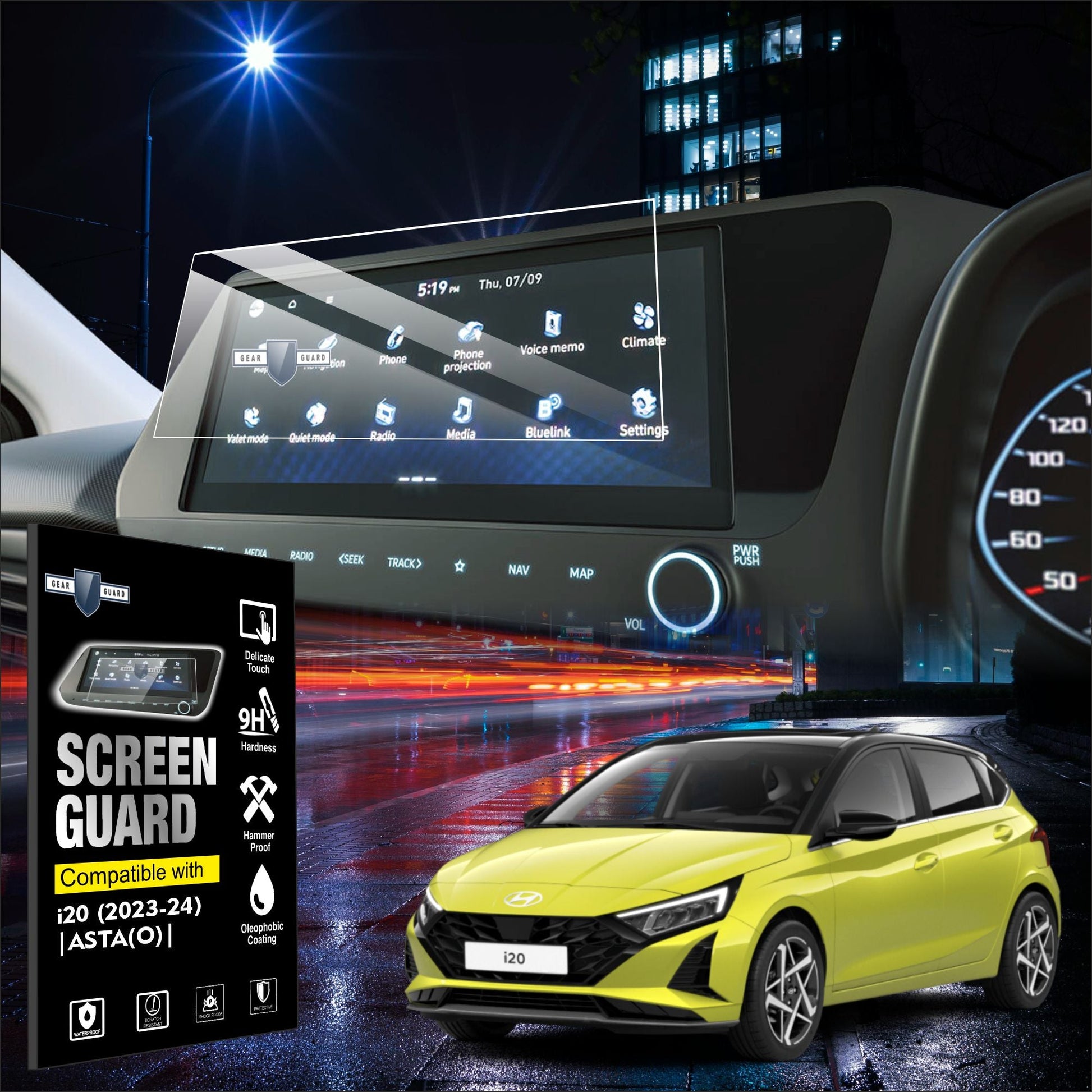 Hyundai i20 Facelift Touch Screen Guard [2023 - 2026] - M10C_I20_F