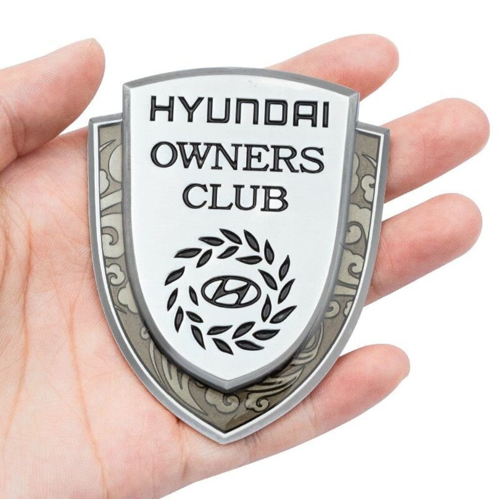 Hyundai Owners Club 3D Metal Sticker - OWNWERSBLUB_HYN_SIL_BB