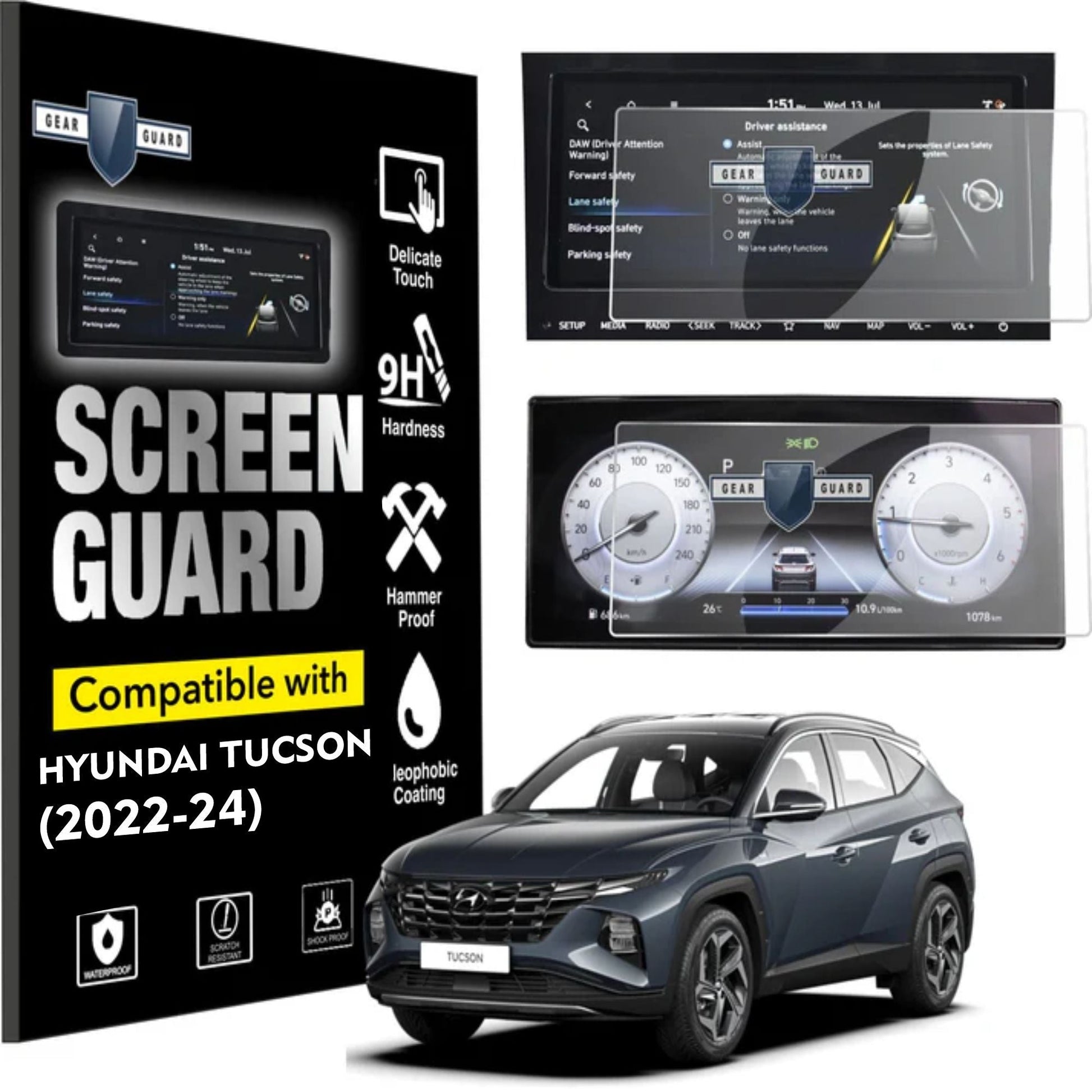Hyundai Tucson Touch Screen Protector (Bundle) [2022 - 2024] - M10C_TUCSON_BUNDLE