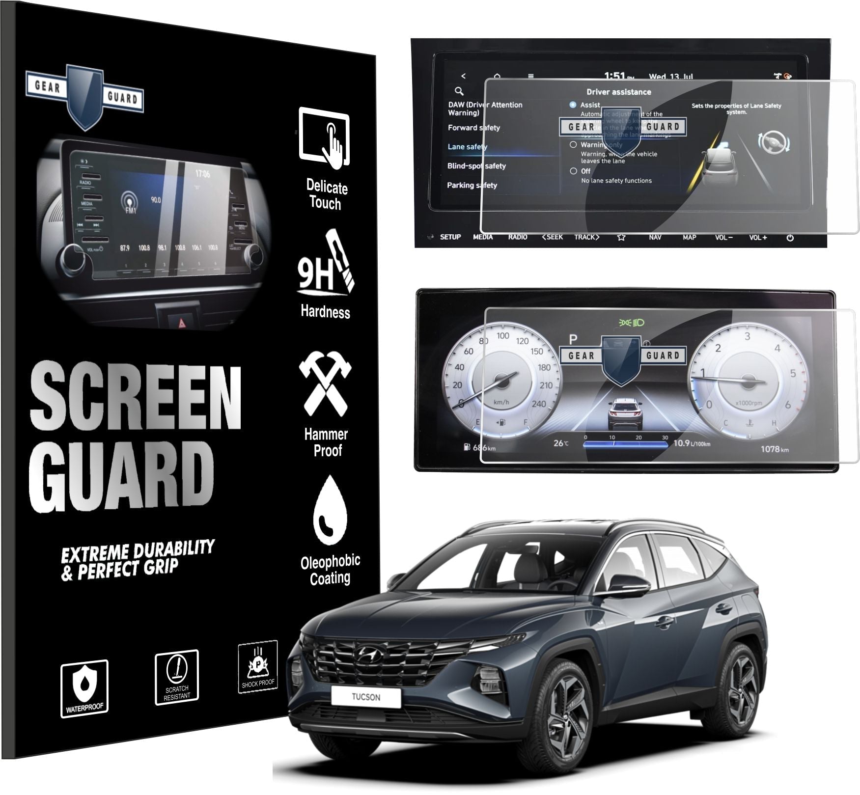 Hyundai Tucson Touch Screen Protector (Bundle) [2022 - 2024] - M10C_TUCSON_BUNDLE