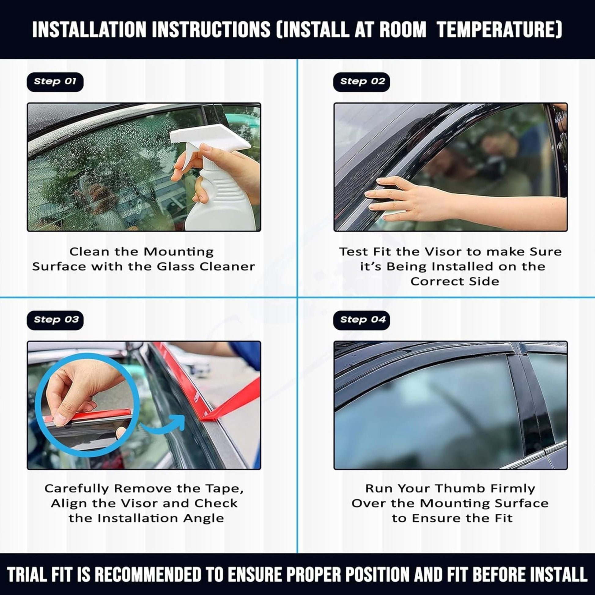 Hyundai Venue Door Visor | Rain Visor | Sun Visor [2025 - 2026] - DV_VENUE_2025_BLK
