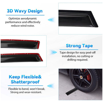 Hyundai Venue Door Visor | Rain Visor | Sun Visor [2025 - 2026] - DV_VENUE_2025_BLK