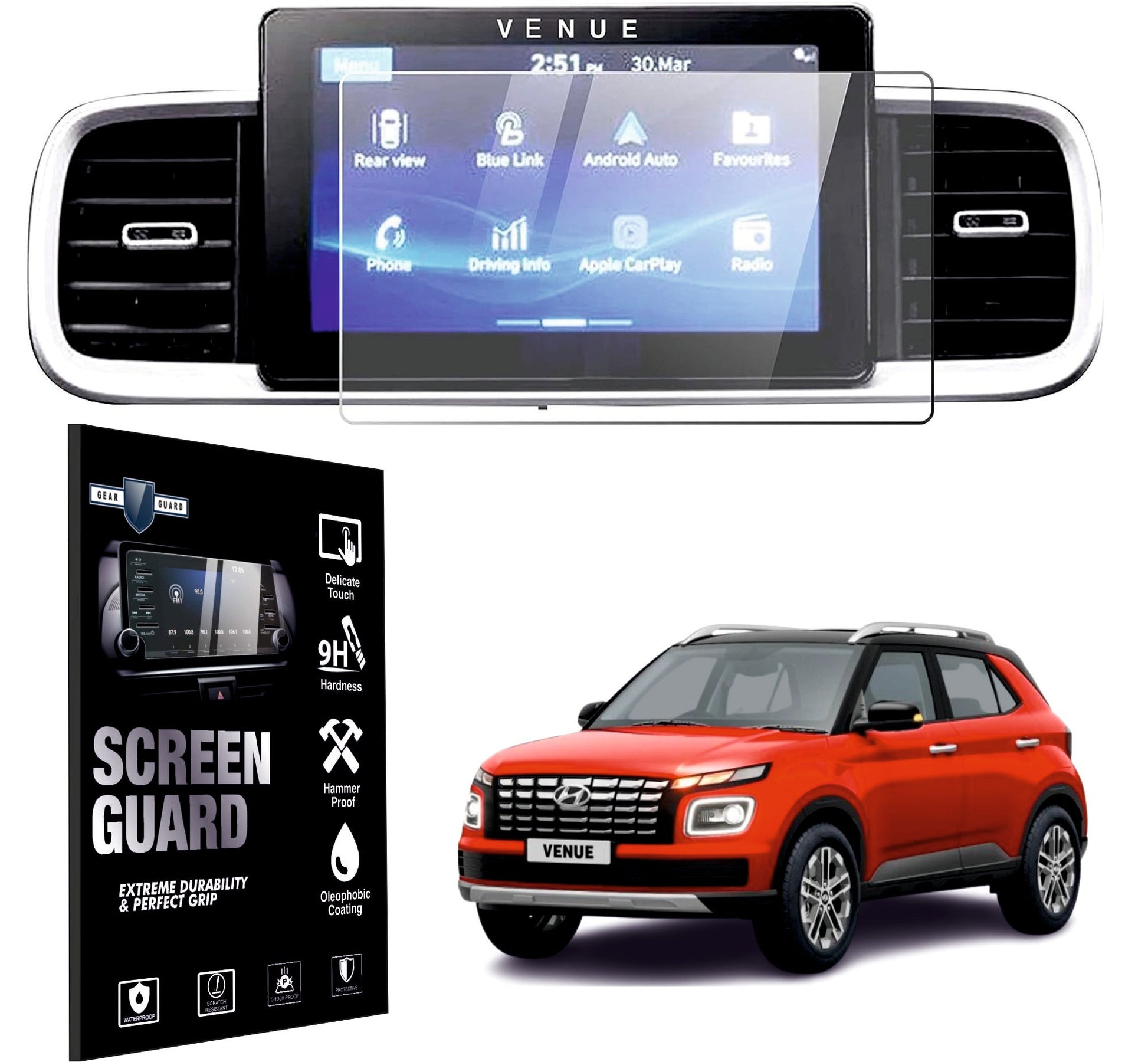 Hyundai Venue E | S | Sx Accessories Touch Screen Guard -VENUE-1