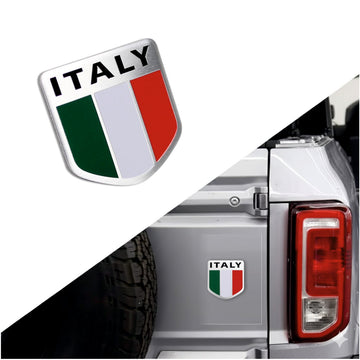 ITALY Logo Car Badge Emblem | 5cm x 5cm | All Vehicle Exterior Decorative Logo, Self-Adhesive