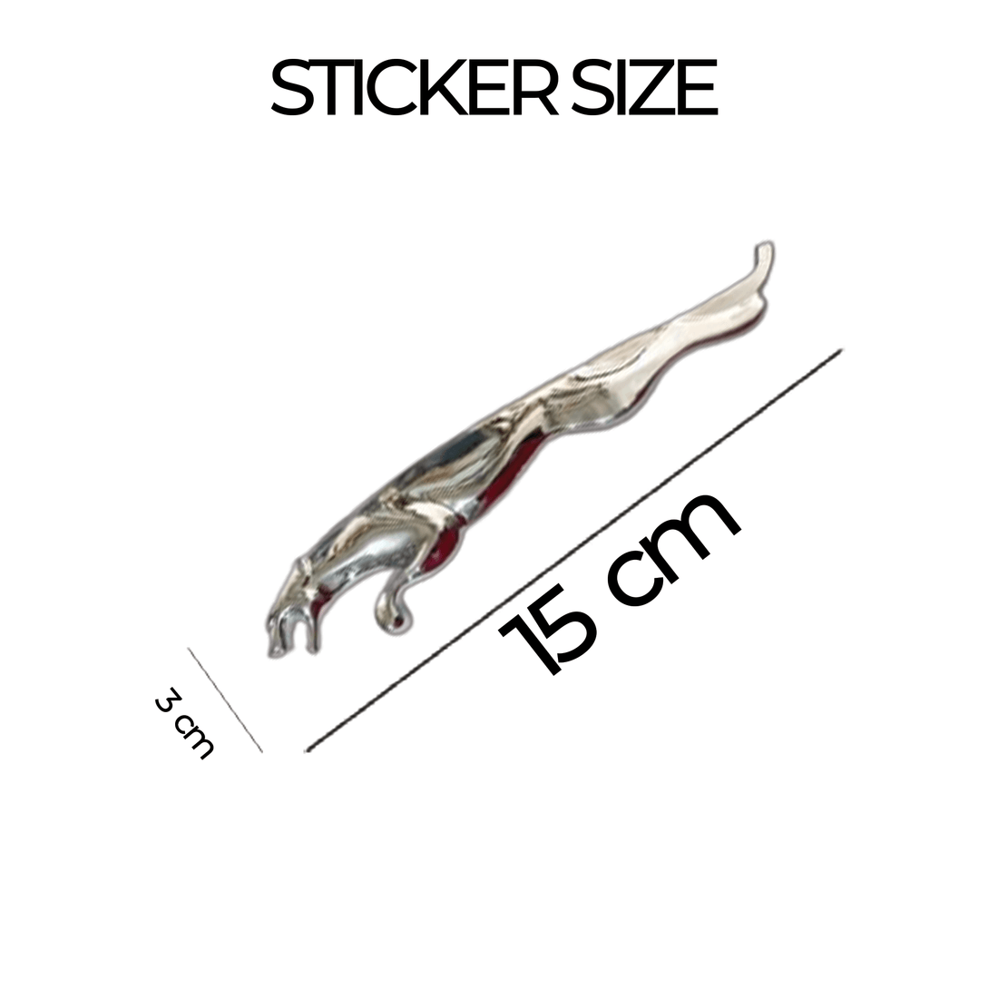 Jaguar 3D Logo Car Badge Emblem | 15cm x 3cm | All Vehicle Exterior Decorative Logo, Self - Adhesive - STICKER_JAGUAR