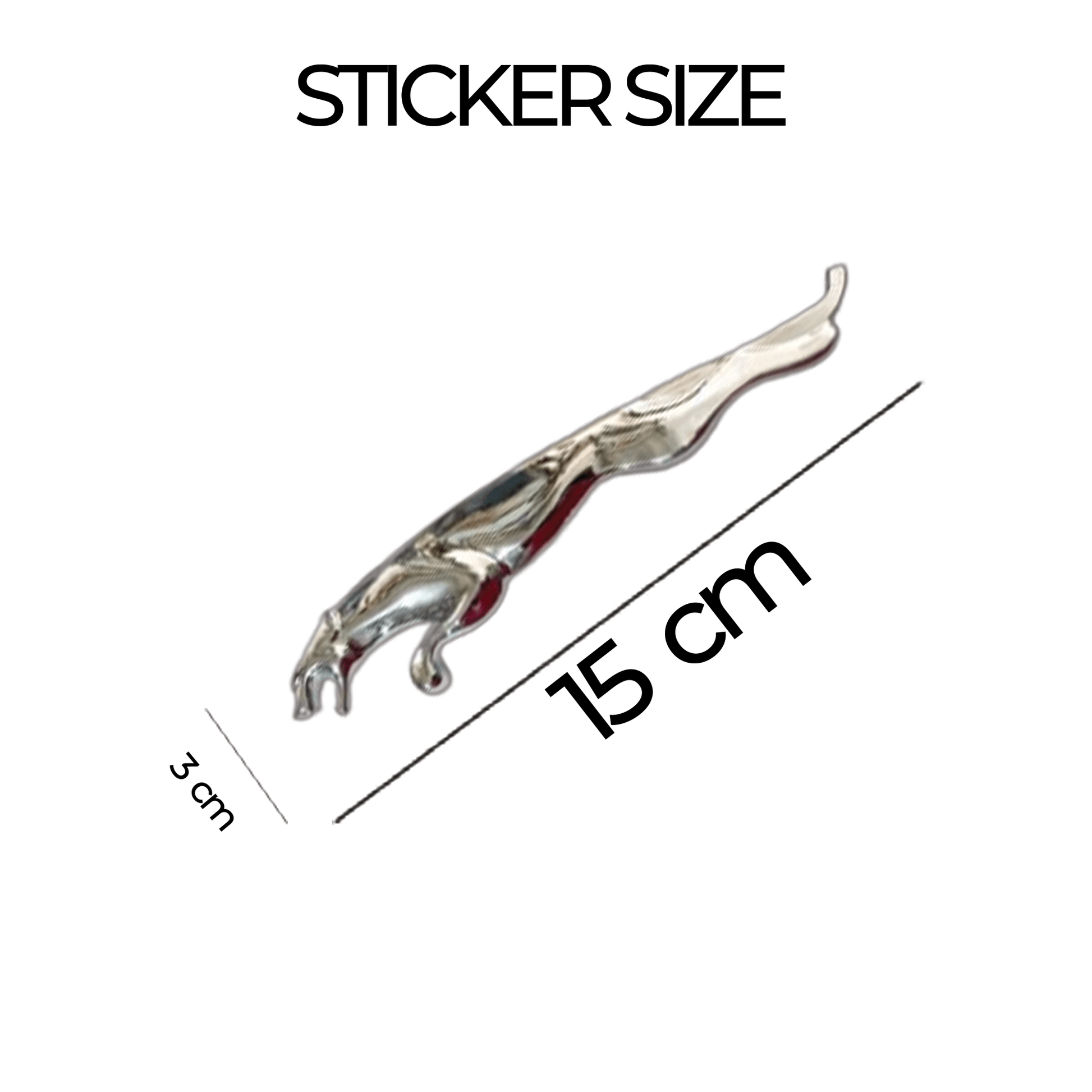 Jaguar 3D Logo Car Badge Emblem | 15cm x 3cm | All Vehicle Exterior Decorative Logo, Self - Adhesive - STICKER_JAGUAR