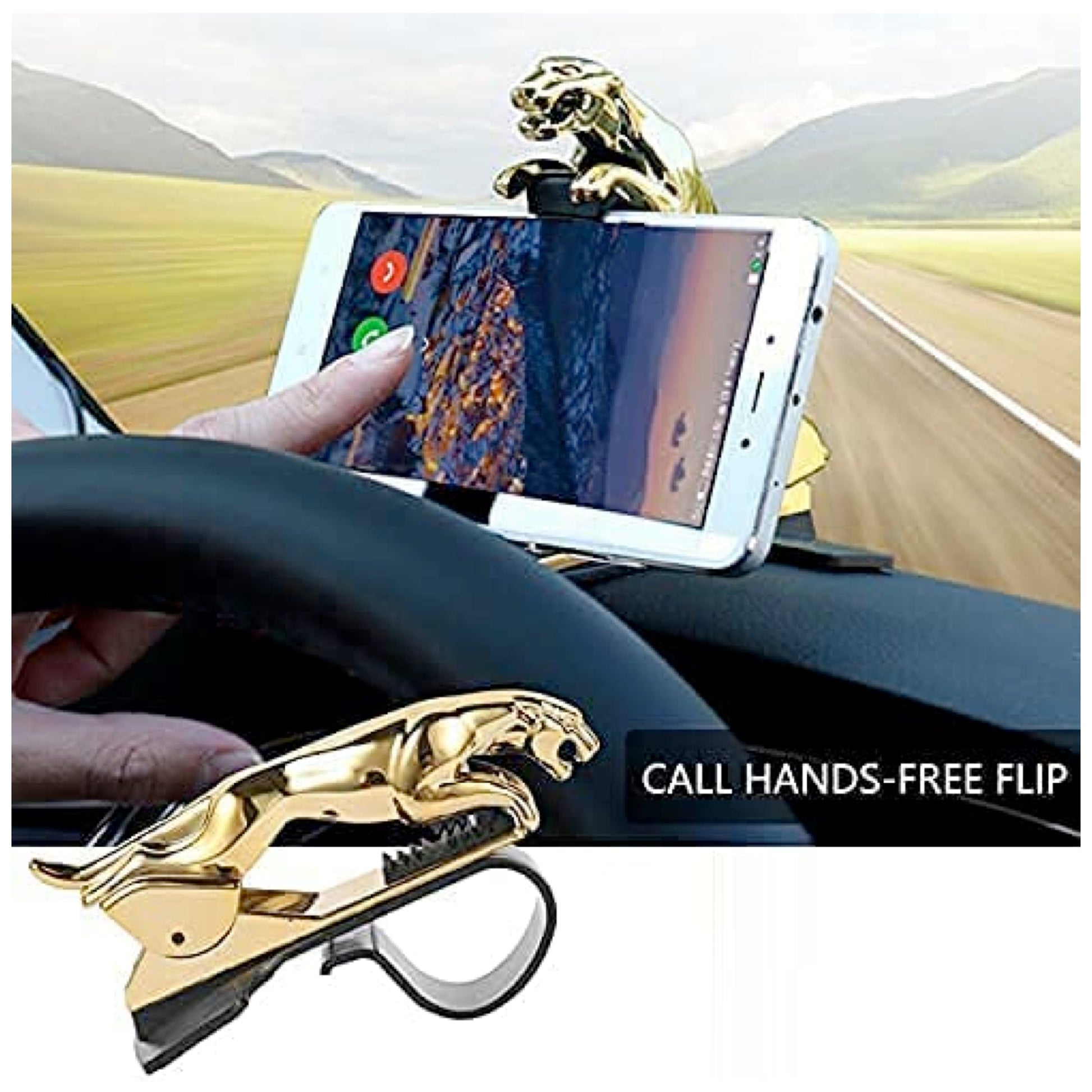 Jaguar / Design Hud Car Mobile Phone Holder for Dashboard - GOLDEN -JAGUAR_HOLDER