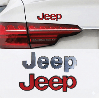 Jeep 3D Metal Sticker - 13cm x 4cm - STICKER_JEEP_SILV