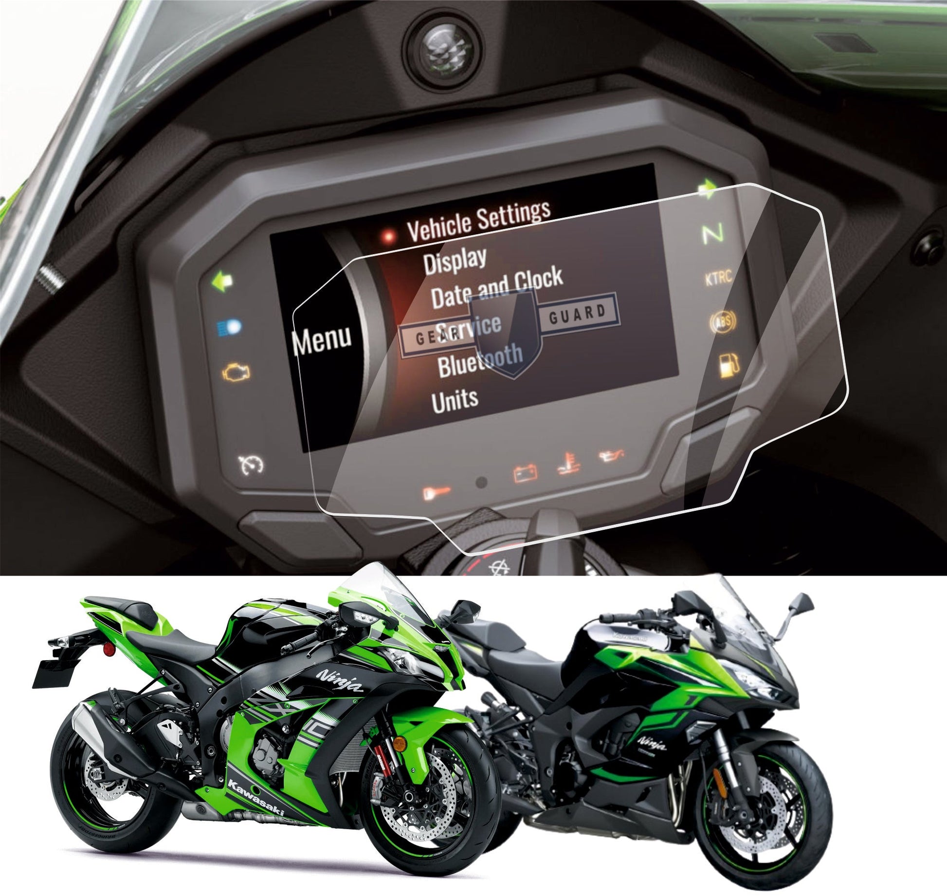 Kawasaki Ninja 1000SX, 10R, 10RR, 650, 7650, Z900, ZH250 Instrument Cluster Screen guard -NINJA_SG