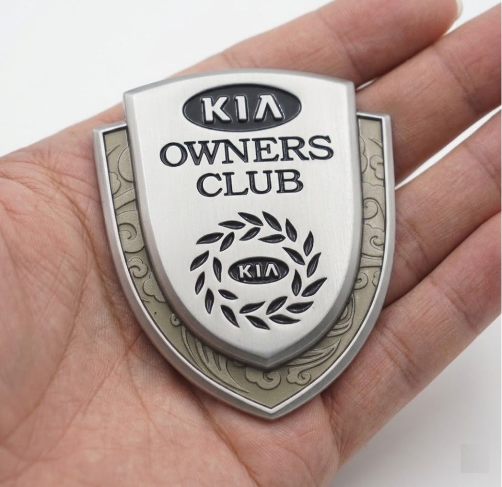 Kia Owners Club 3D Metal Sticker - OWNERSCLUB_KIA_GLD_BB