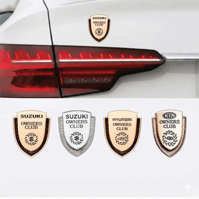 Kia Owners Club 3D Metal Sticker - OWNERSCLUB_KIA_GLD_BB