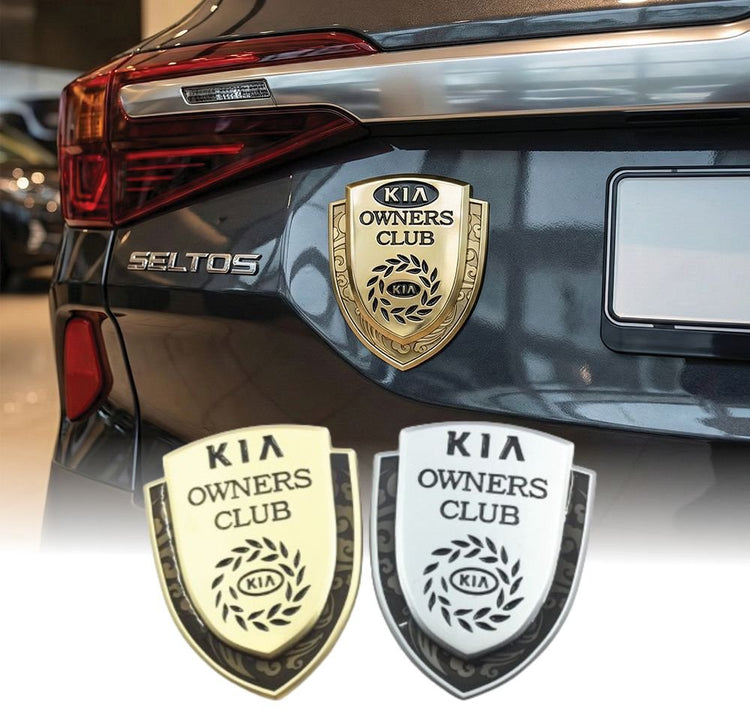 Kia Owners Club 3D Metal Sticker - OWNERSCLUB_KIA_GLD_BB