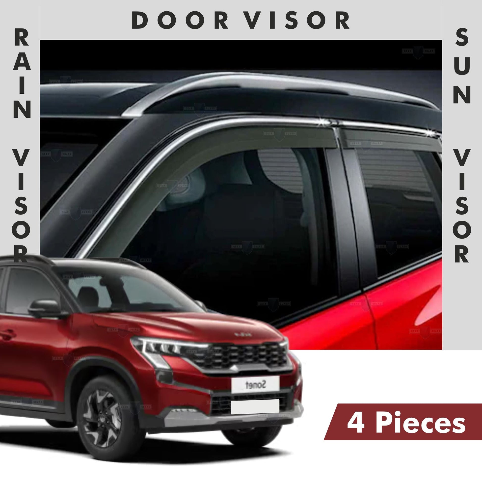 Kia Sonet Door Visor | Rain Visor | Sun Visor [2024 - 2025] - DV_SONET_24-25_CHL
