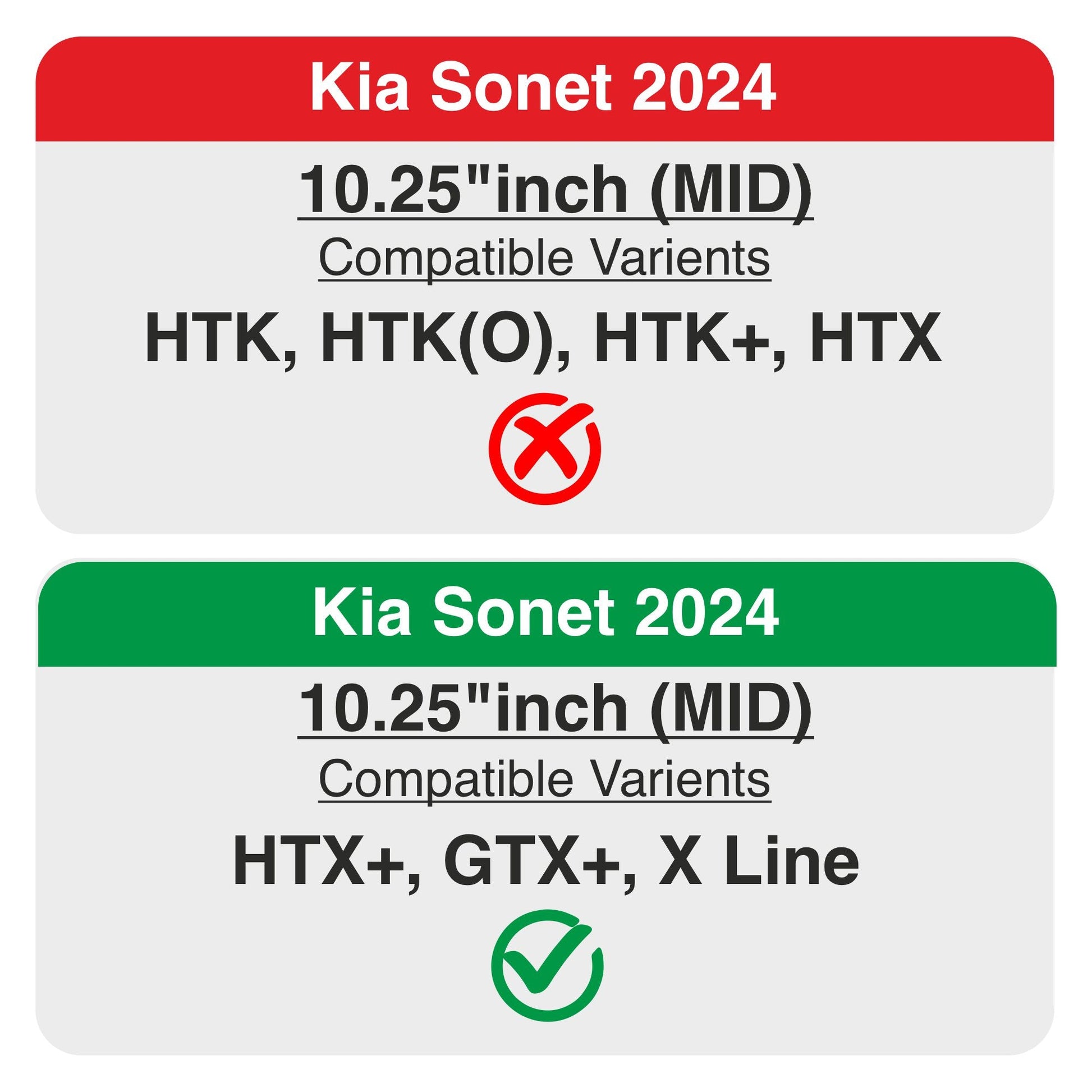 Kia Sonet Facelift 2024 HTX+ | GTX+ | X LINE (Instrument Cluster) 10.25"inch MID Screen guard [2024 - 2025] - S8C_SONET_FACE_MID