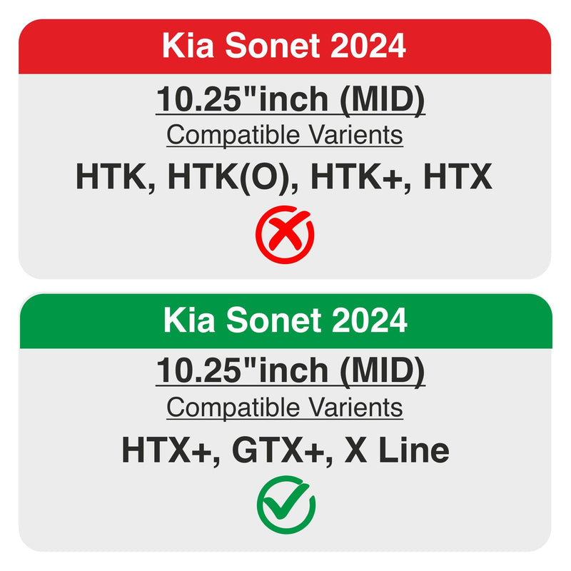 Kia Sonet Facelift 2024 HTX+ | GTX+ | X LINE (Instrument Cluster) 10.25"inch MID Screen guard [2024 - 2025] - S8C_SONET_FACE_MID