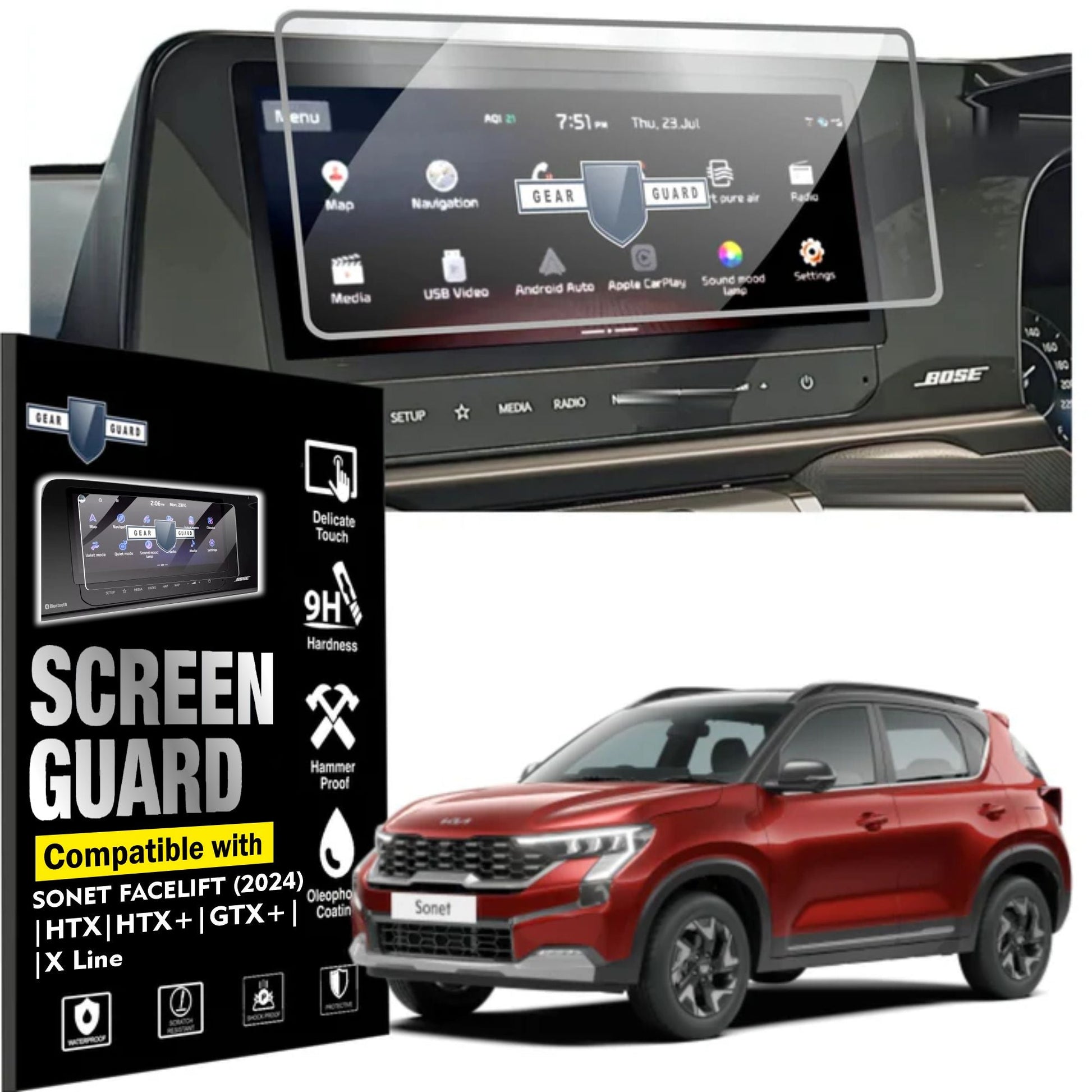 Kia Sonet Touch Screen Guard [2024 - 2025] - M10C_SONET_F