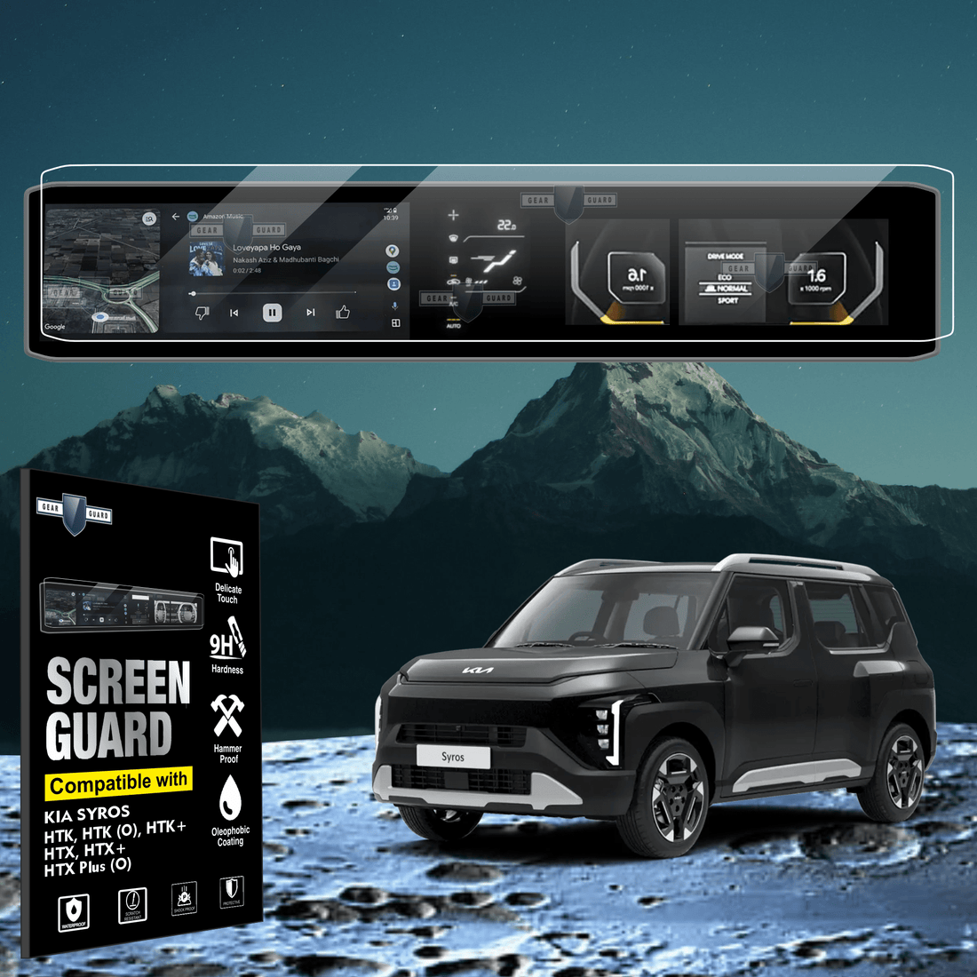 Kia Syros Car Full Touch Screen Infotainment System Protection Guard - KIA_SYRS