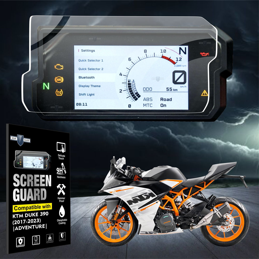 KTM Duke 125 Instrument Cluster Digital Speed Meter Screen Protector [2025] - S4C_DUKE125_2025