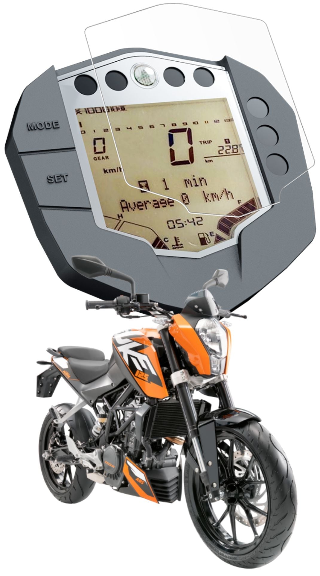 KTM Duke 125 /RC 125 Instrument Cluster Digital Speed Meter Screen Protector [2018 - 2022] - S4C_DUKE125_2018-2022