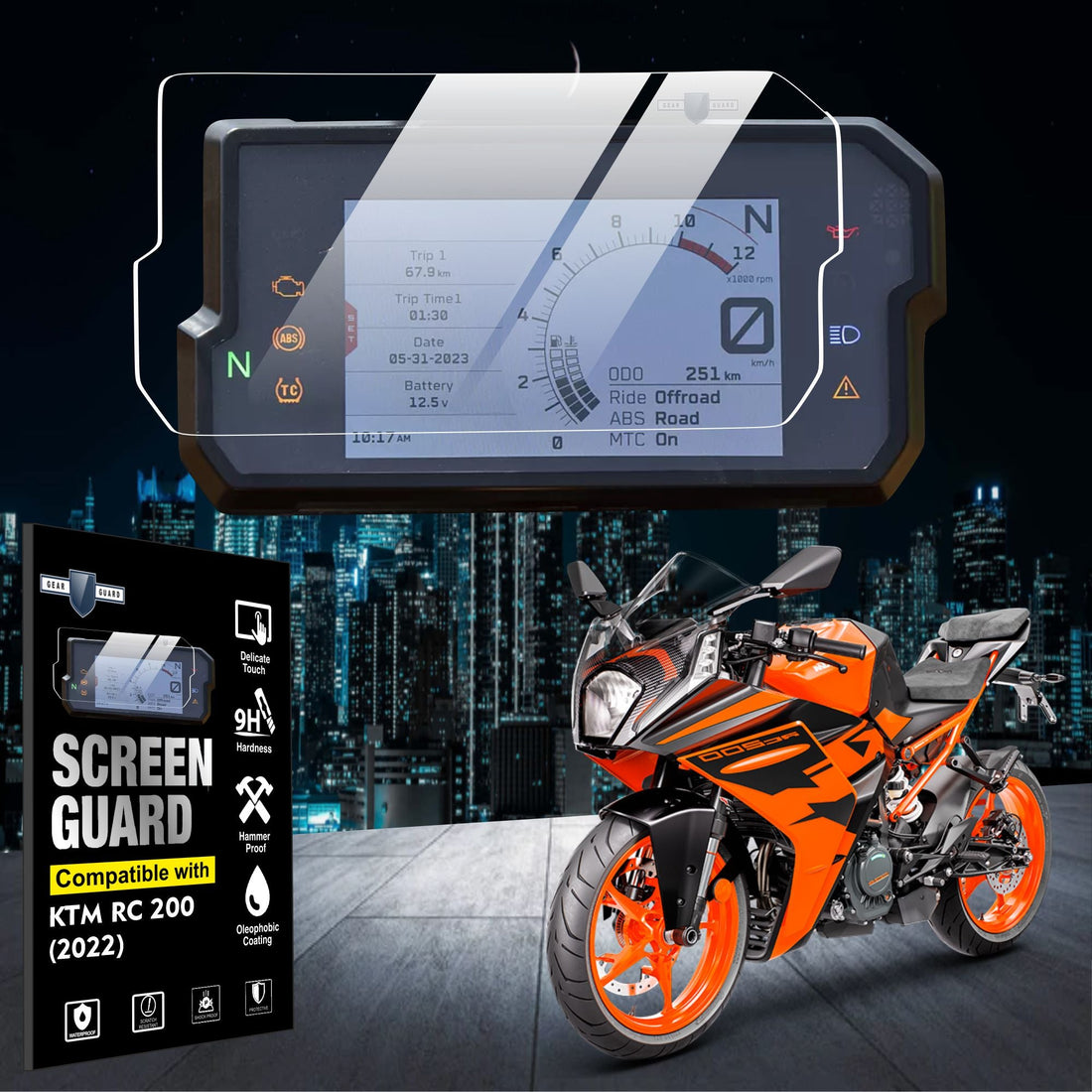 KTM RC 200 Accessories 2022 Instrument Cluster Touch Screen Guard - KTM_RC200_2022
