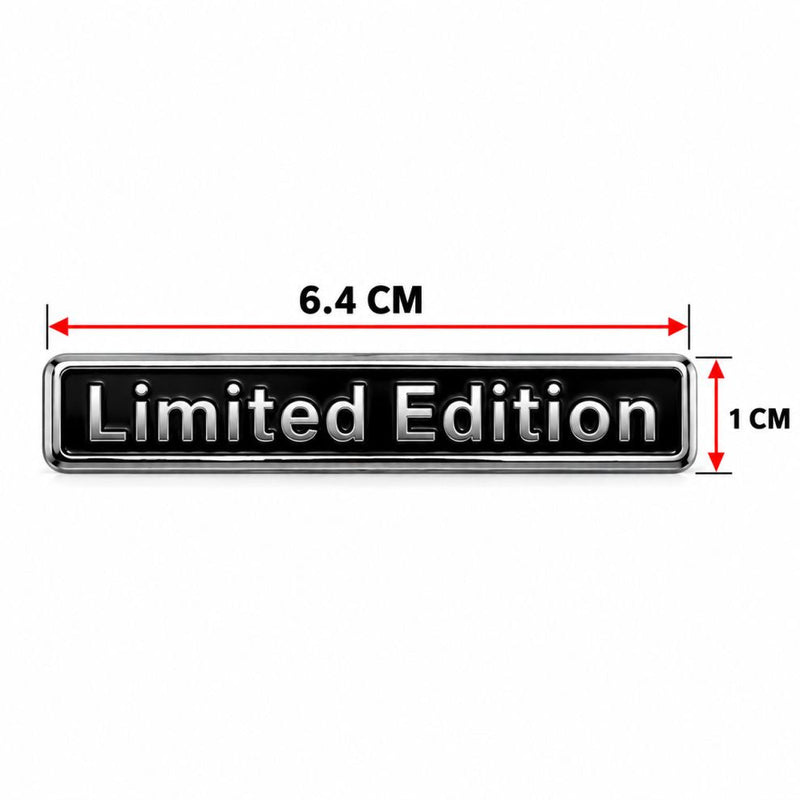Limited Edition Black & Chrome Style 3D Metal Sticker -LIMITED_EDITION_BLK_M