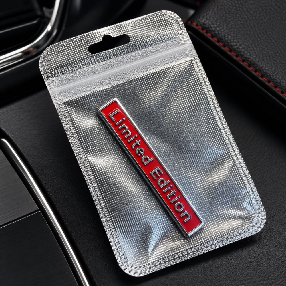 Limited Edition Black & Chrome Style 3D Metal Sticker -LIMITED_EDITION_RED_S