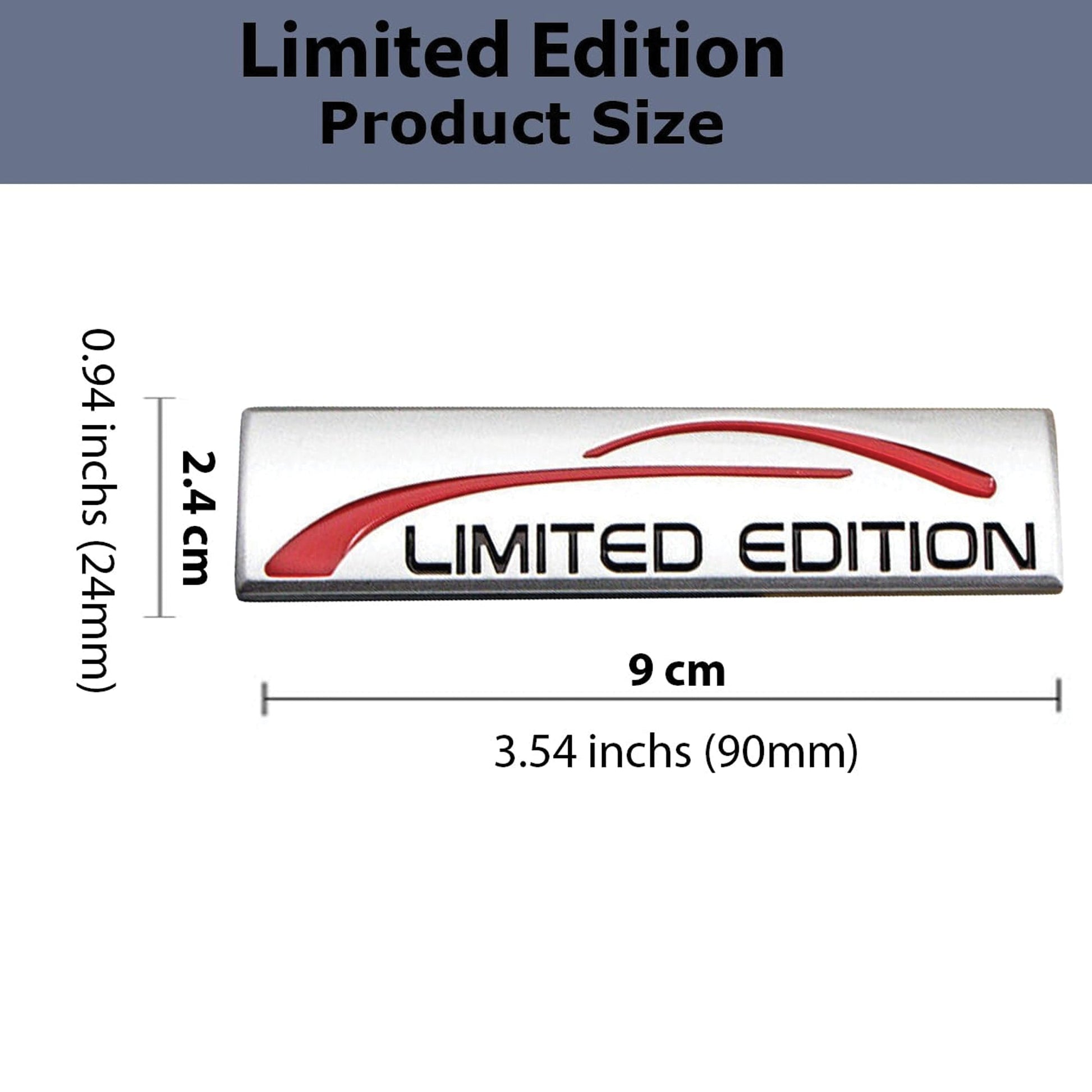LIMITED EDITION Metal Car Logo Emblem 9 x 2.4cm Chrome Finish Decorative Badge for Vehicle Exterior - STICKER_LT_EDITION