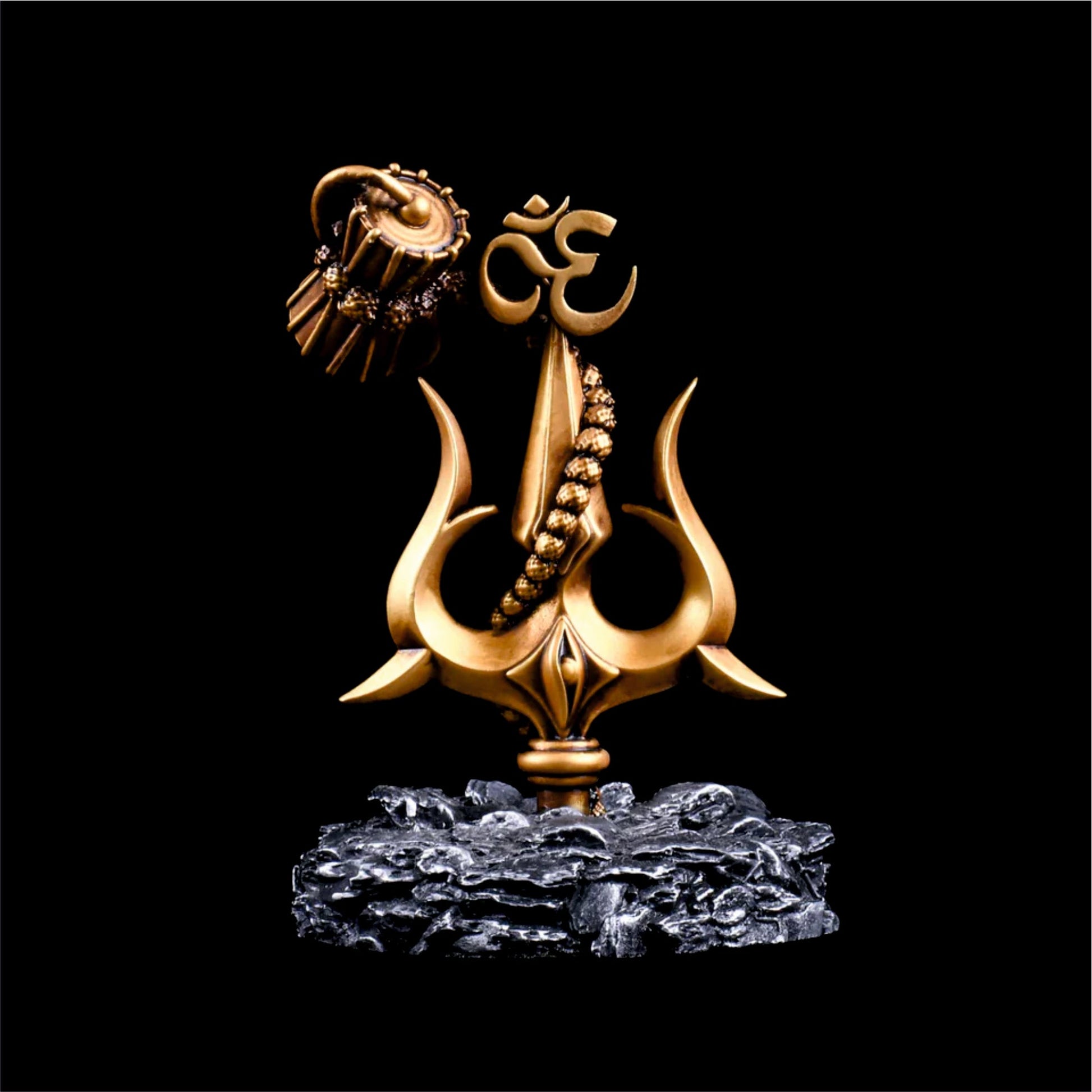 Lord Shiva Trishul with Damru Car Dashboard Accessories - TRISHUL-1