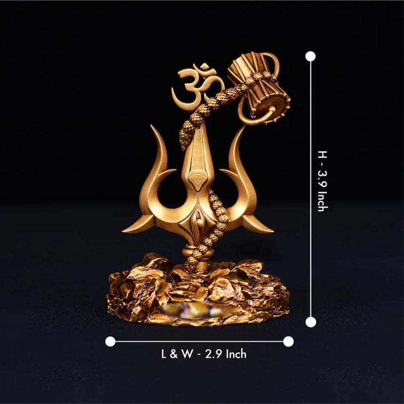 Lord Shiva Trishul with Damru Car Dashboard Accessories - TRISHUL-1