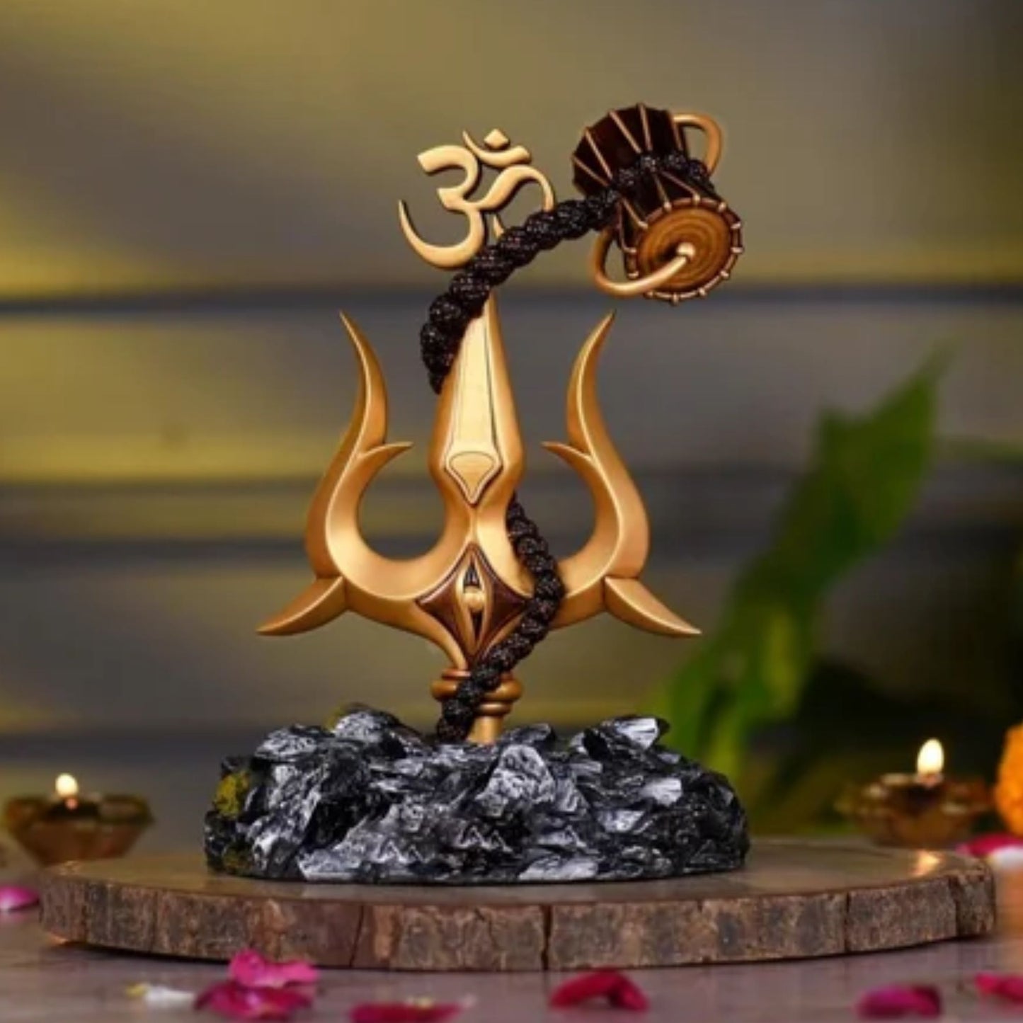 Lord Shiva Trishul with Damru Car Dashboard Accessories