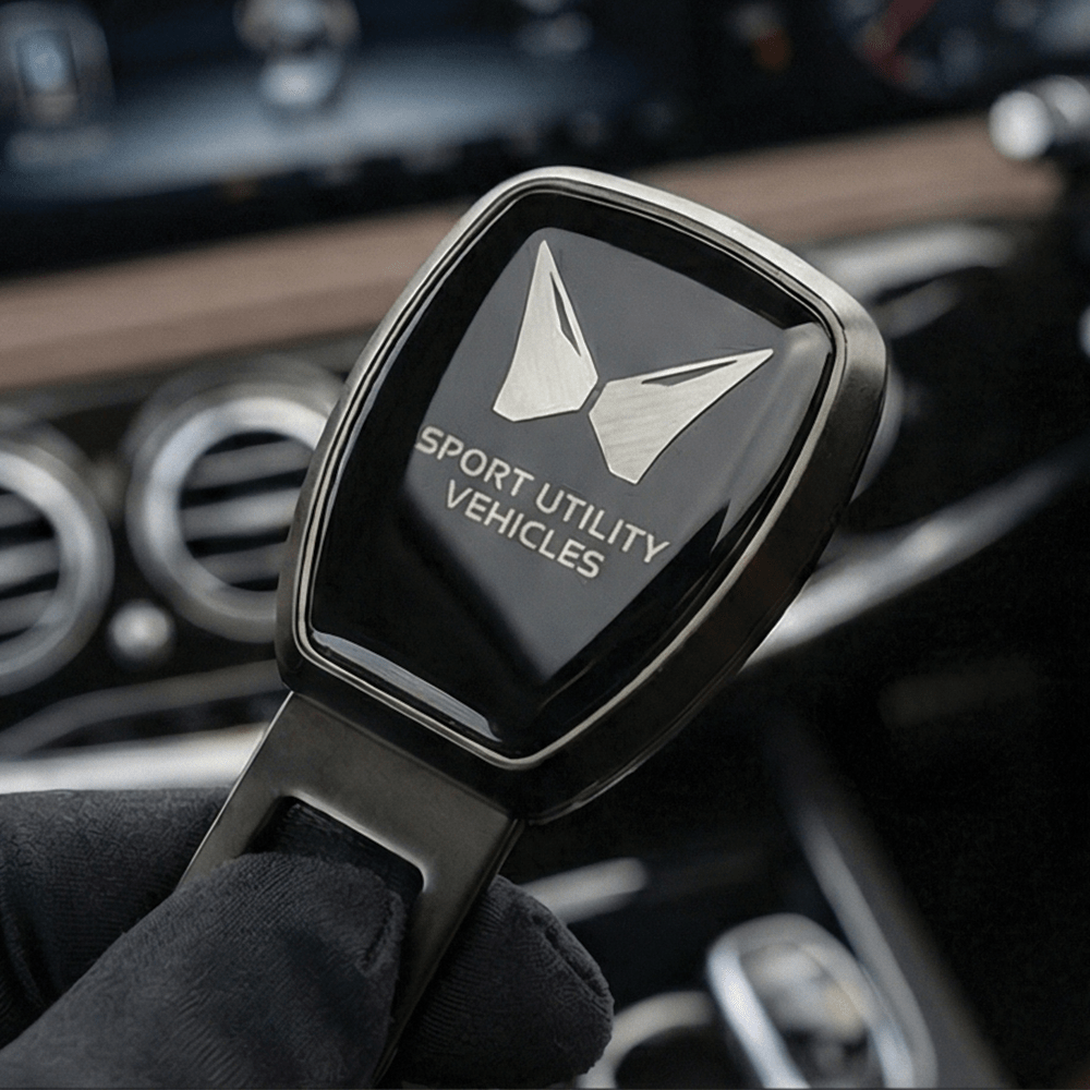 Luxury Gunmetal Finish VIP Seat Belt Alarm Stopper - Pack of 2 - ALRM_STOPPER_MAHINDRA