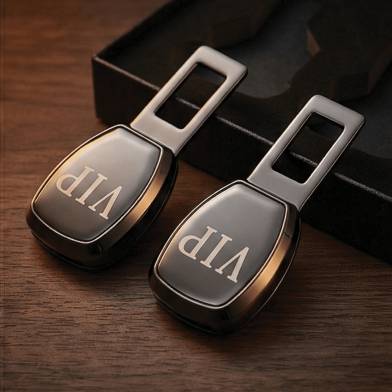 Luxury Gunmetal Finish VIP Seat Belt Alarm Stopper - Pack of 2 - ALRM_STOPPER_VIP