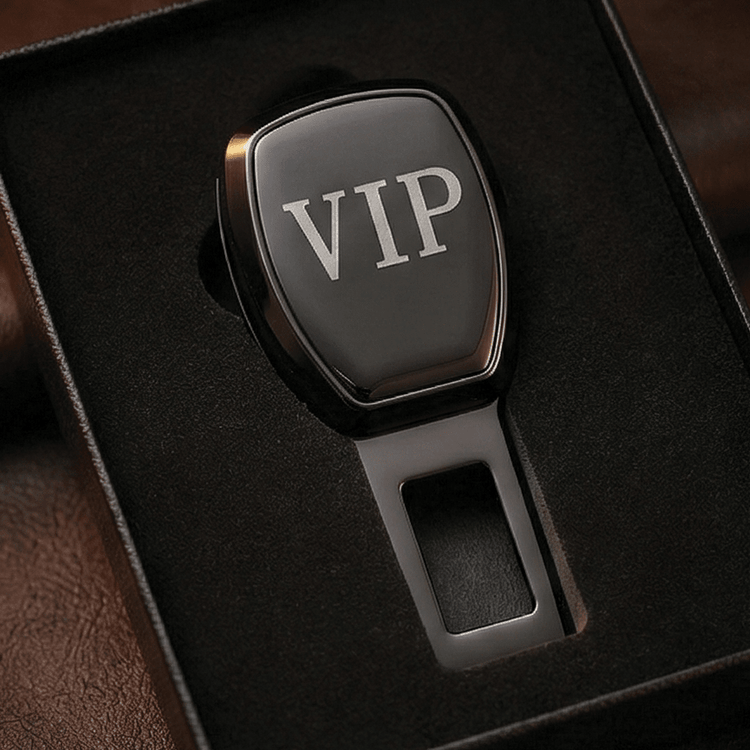 Luxury Gunmetal Finish VIP Seat Belt Alarm Stopper - Pack of 2 - ALRM_STOPPER_VIP