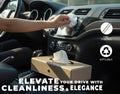 Luxury Leather Finish Tissue Box Cover with Gold Trim For Car, Home & Office - TISSUE_BOX_BEIGE