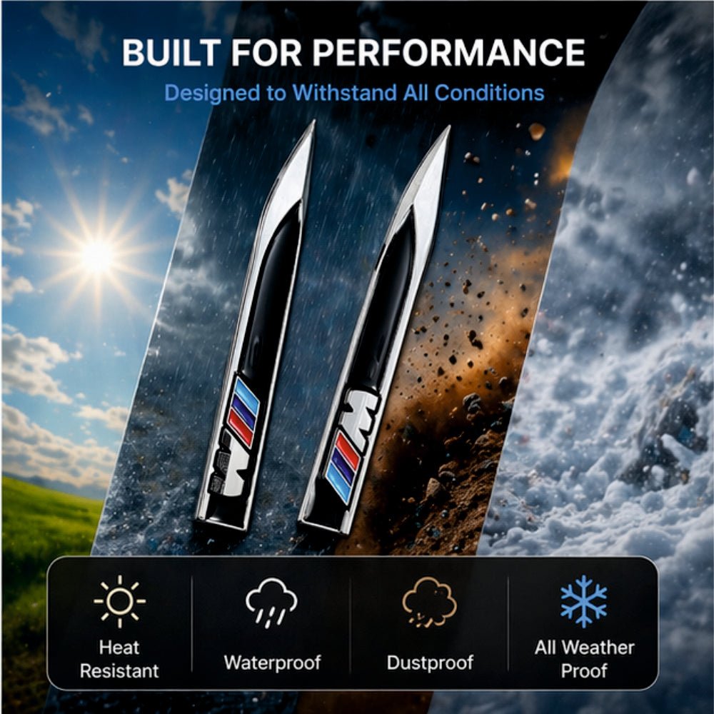 M Power Side Fender Metal Sticker - STICKER_M_FENDER